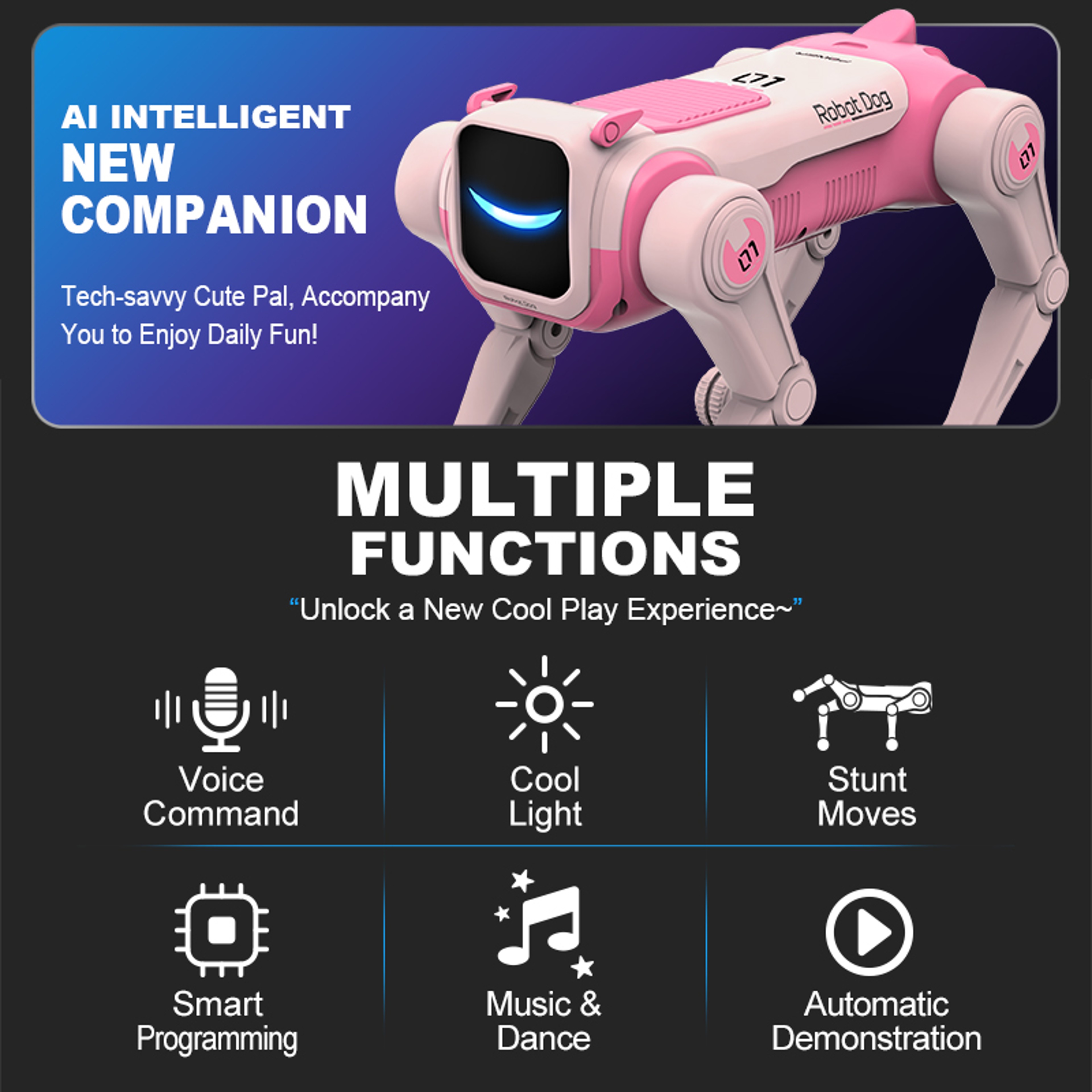 RC Robot Dog with Voice Commands and Programmable Singing Dancing Features – view 2
