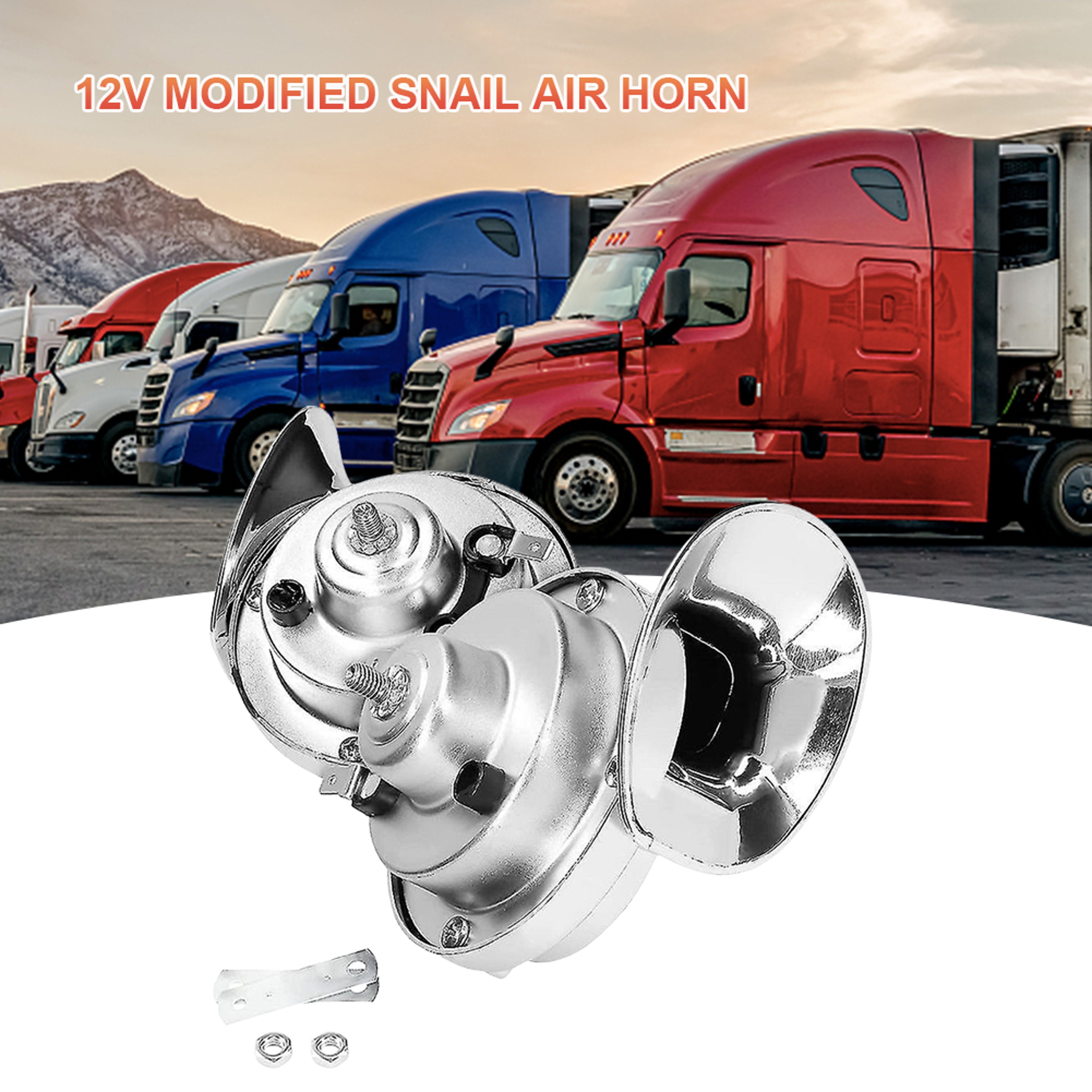 12V Snail Air Horn 48W Waterproof Loud Vehicle Horn For Cars Trucks And Motorcycles 2
