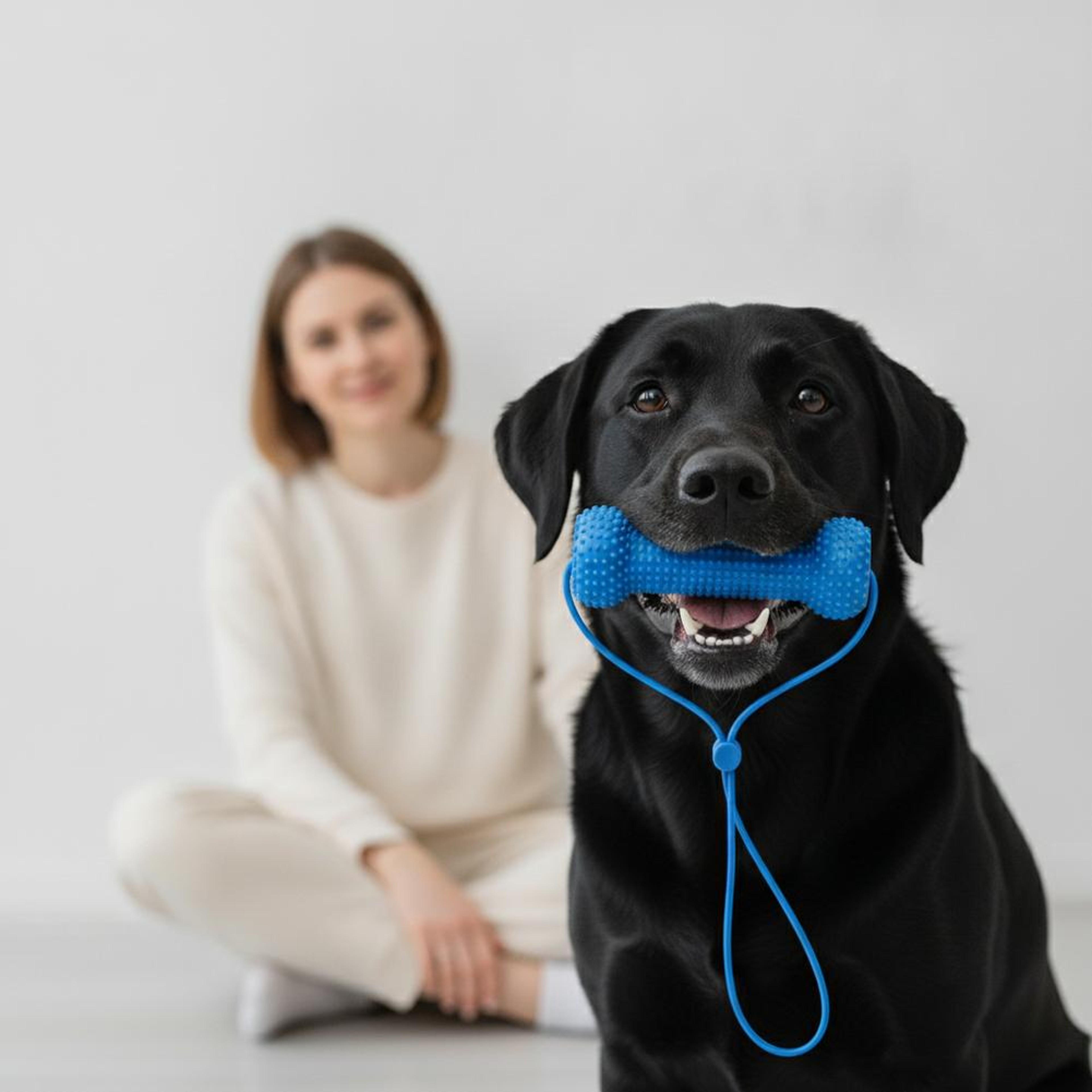 Dog Chew Toy with Rope Tug and Rubber Bone for Teeth Cleaning – view 4