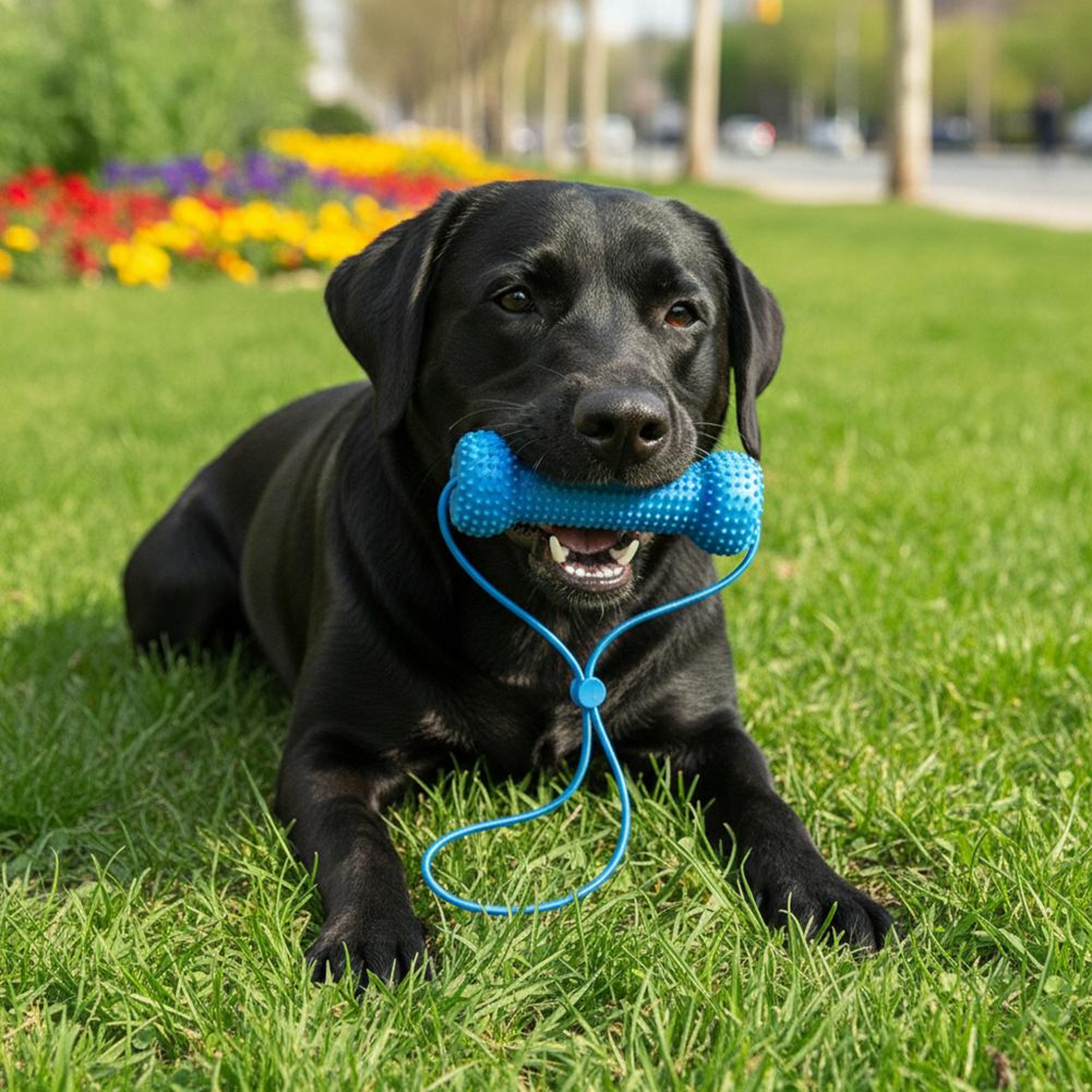 Dog Chew Toy with Rope Tug and Rubber Bone for Teeth Cleaning – view 5