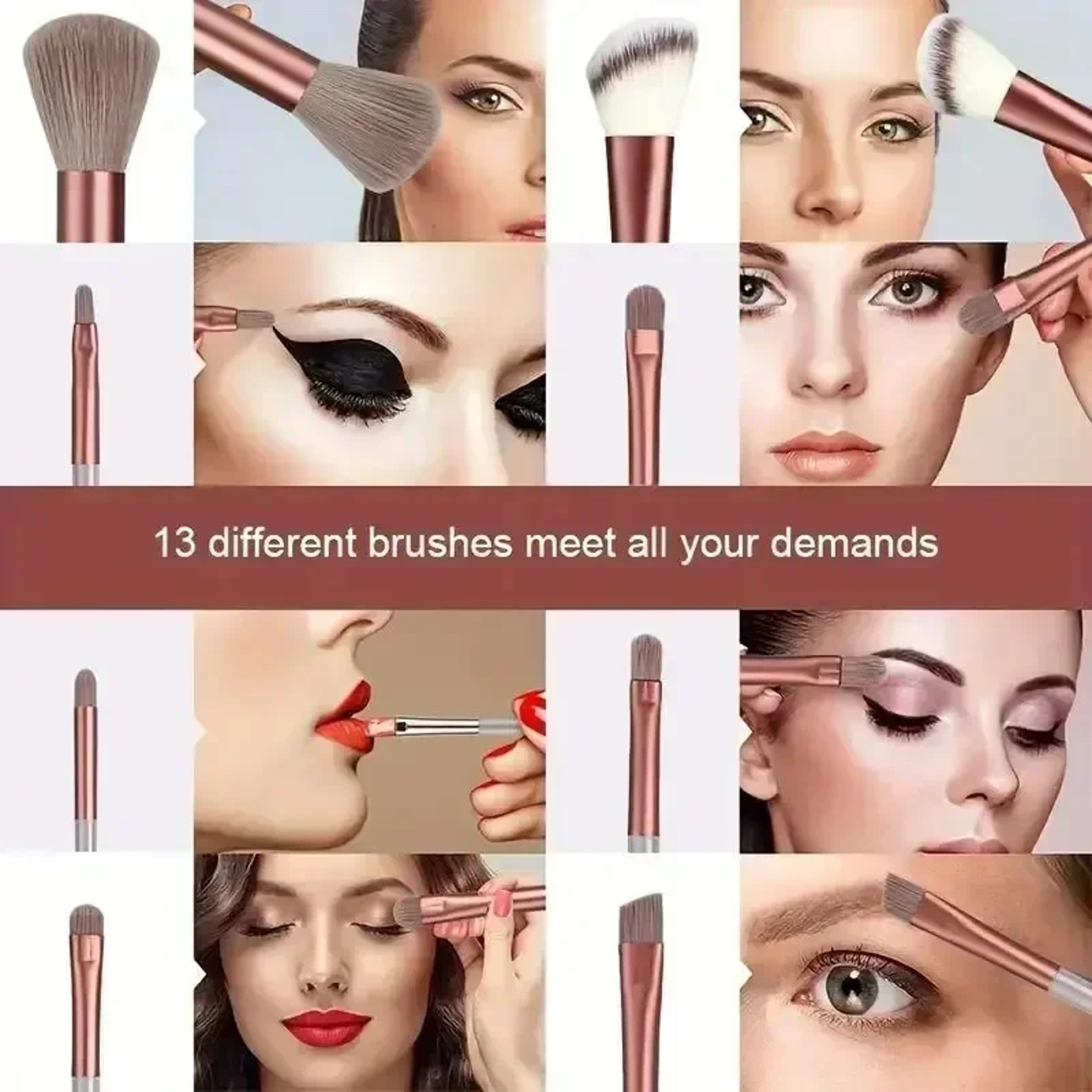 Professional Makeup Brush Set With Soft Fluffy Bristles For Foundation Powder And Eyeshadow 2