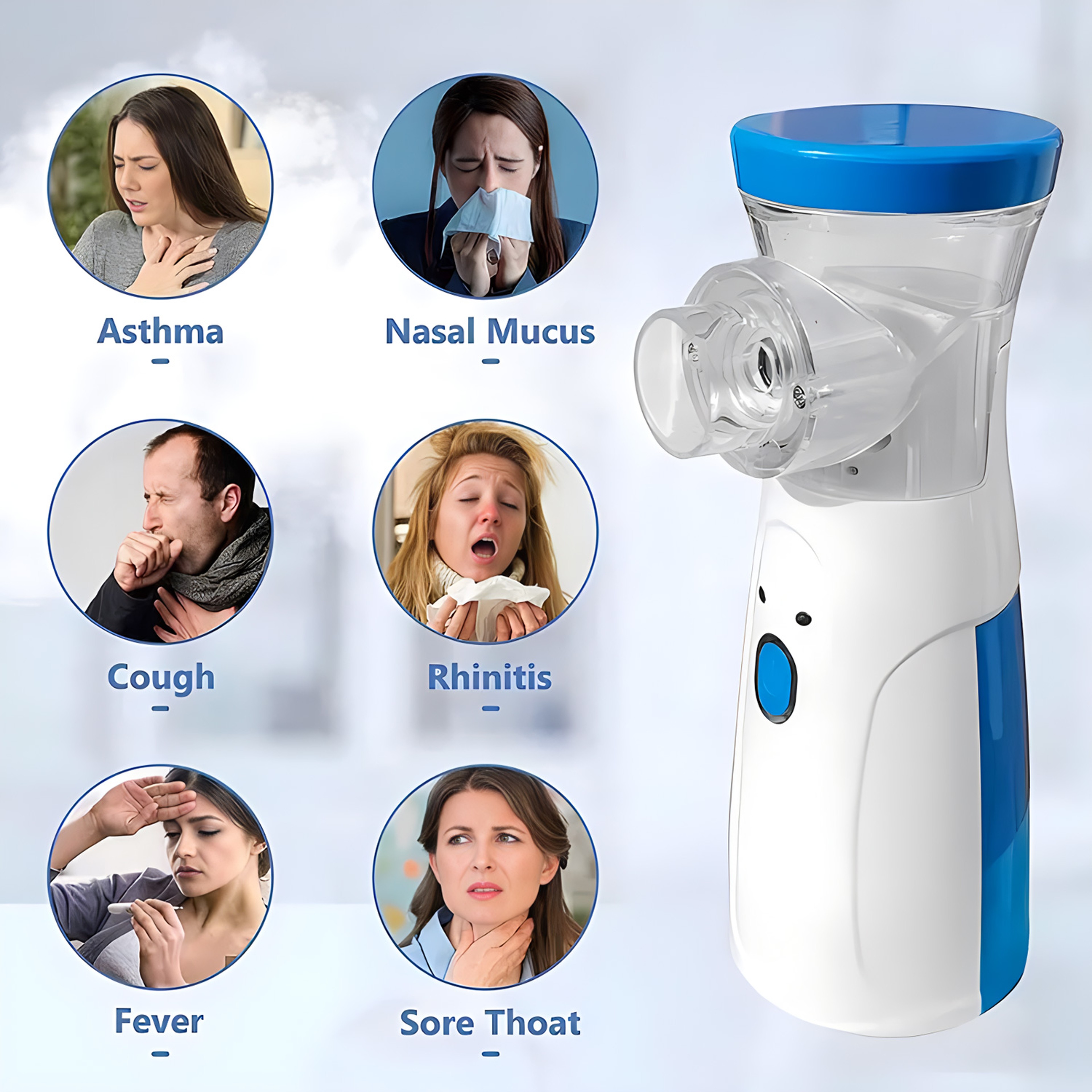 Portable Mesh Nebulizer For Adults Kids And Pets  Quiet Ultrasonic Inhaler 4