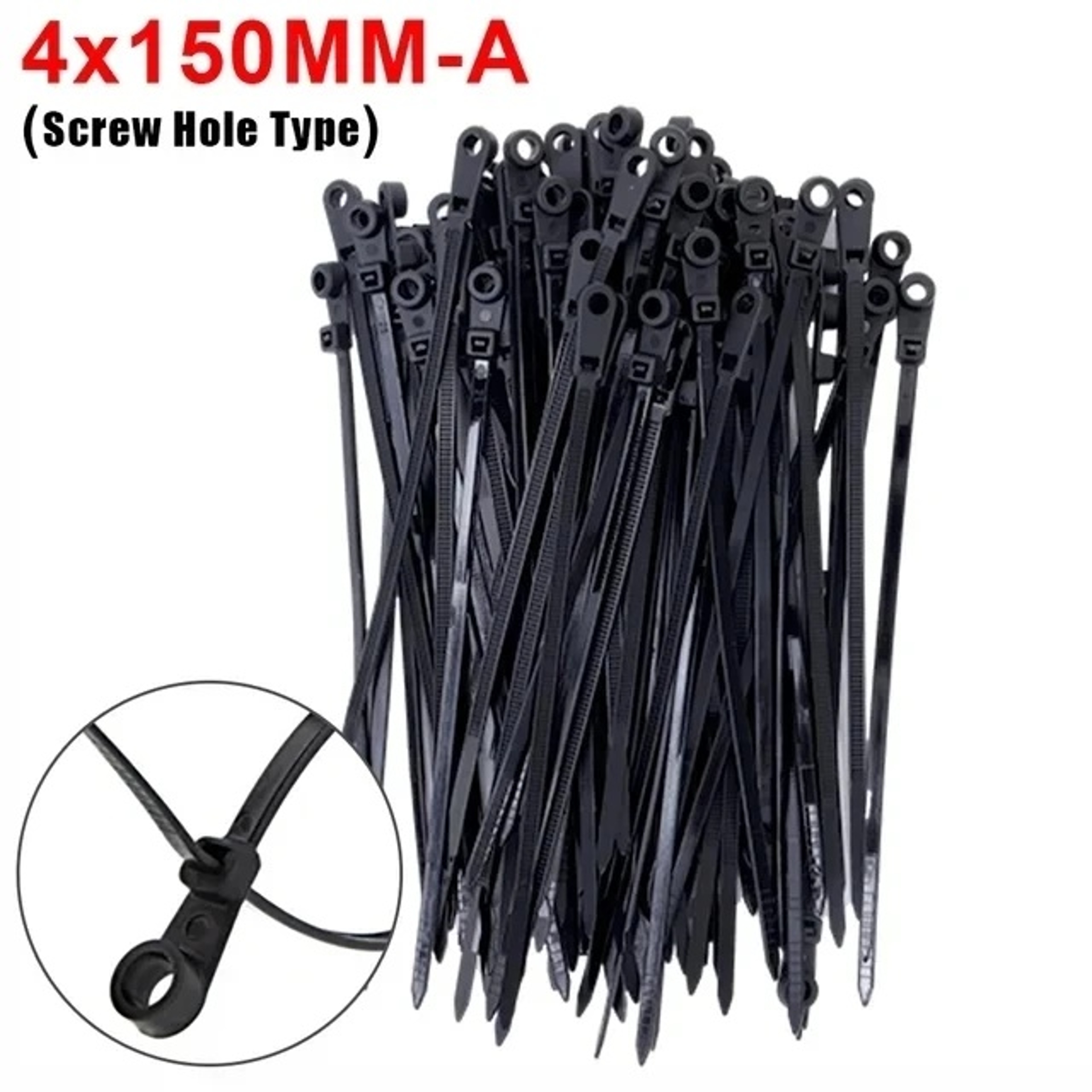 Reusable Nylon Screw Hole Cable Ties – Self-Locking Cord Organizer 100/500 PCS – view 8