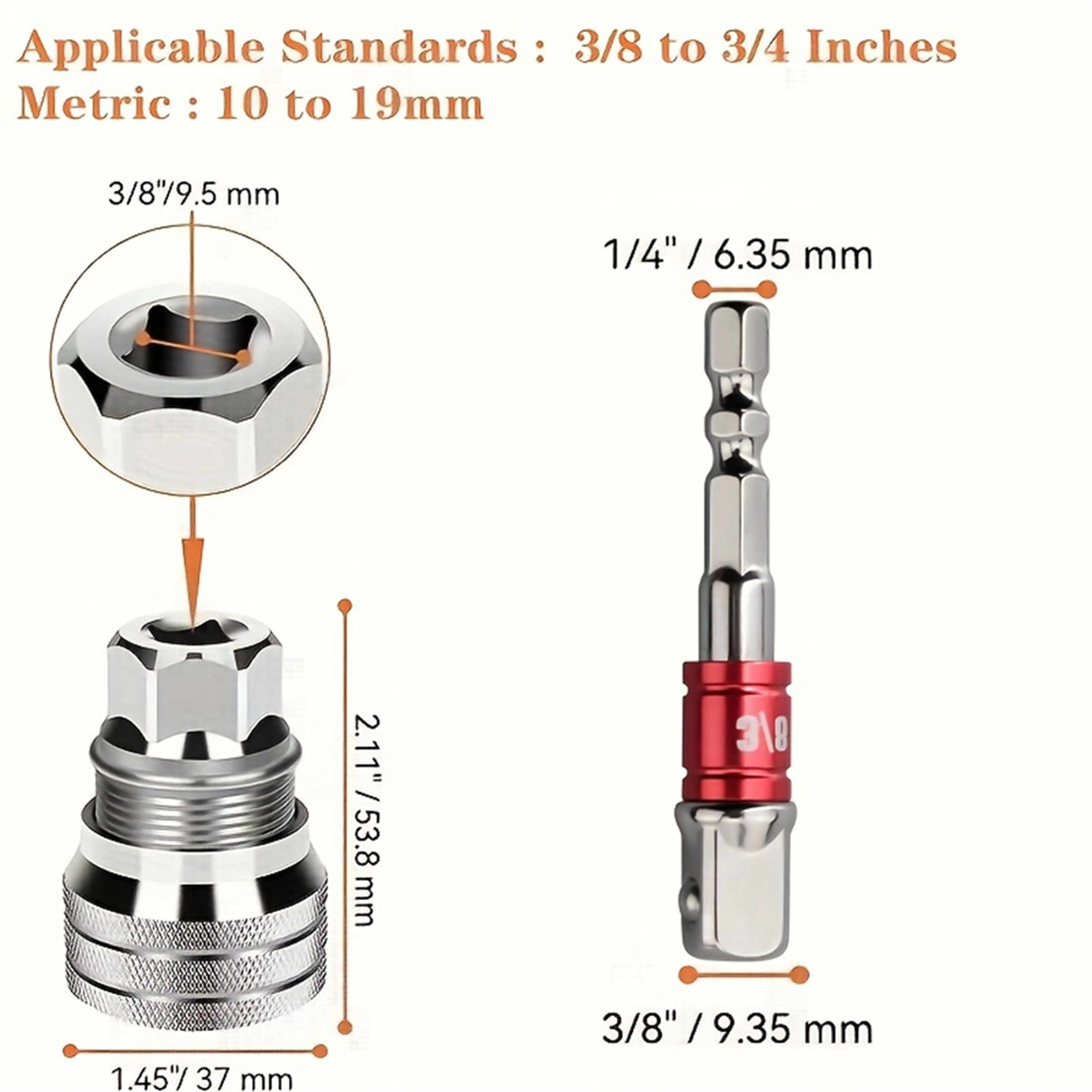 Universal Adjustable Socket Wrench 10–19mm Chrome-Plated Steel Repair Tool – view 6