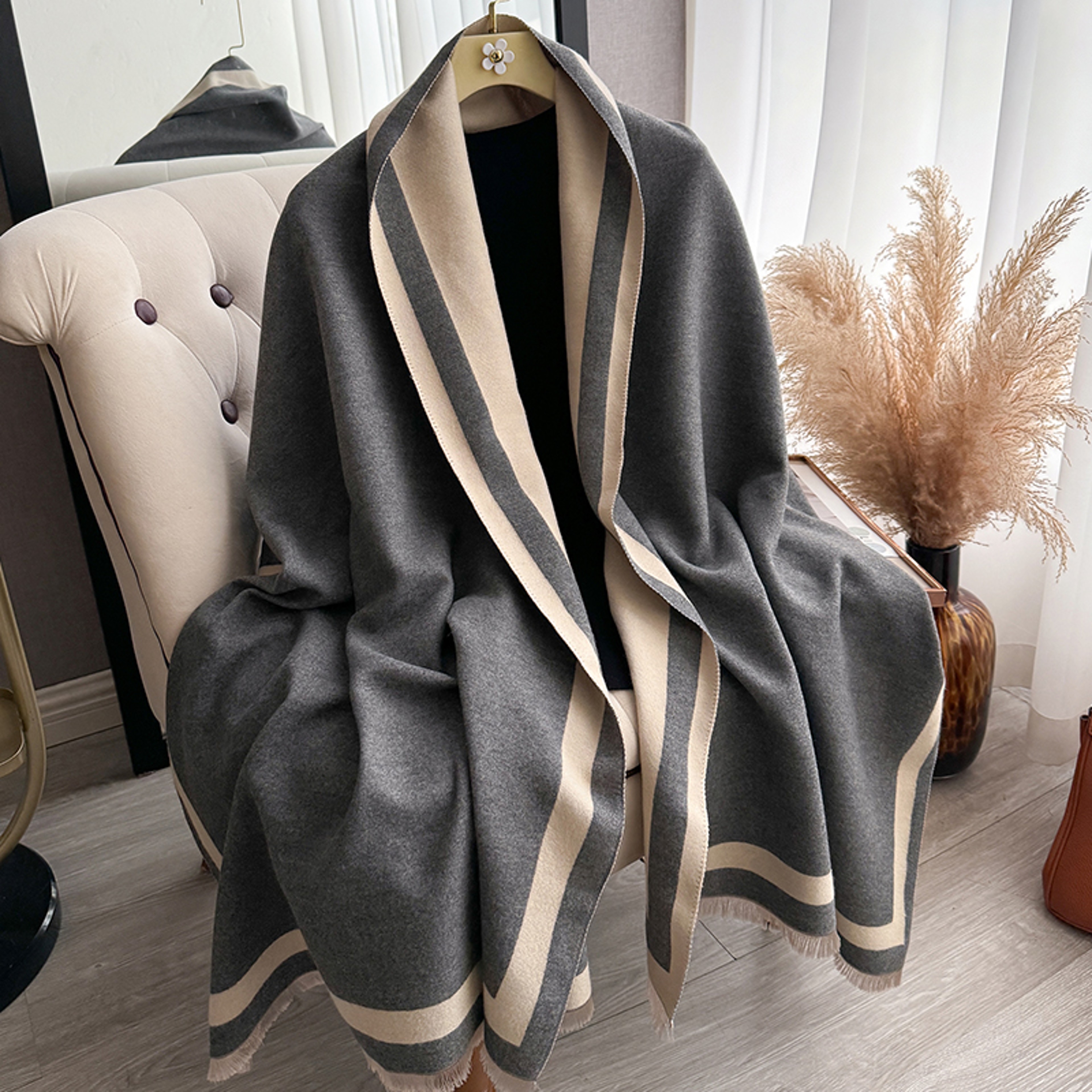 Womens Warm Winter Scarf Fashionable Polyester Shawl And Wrap 7