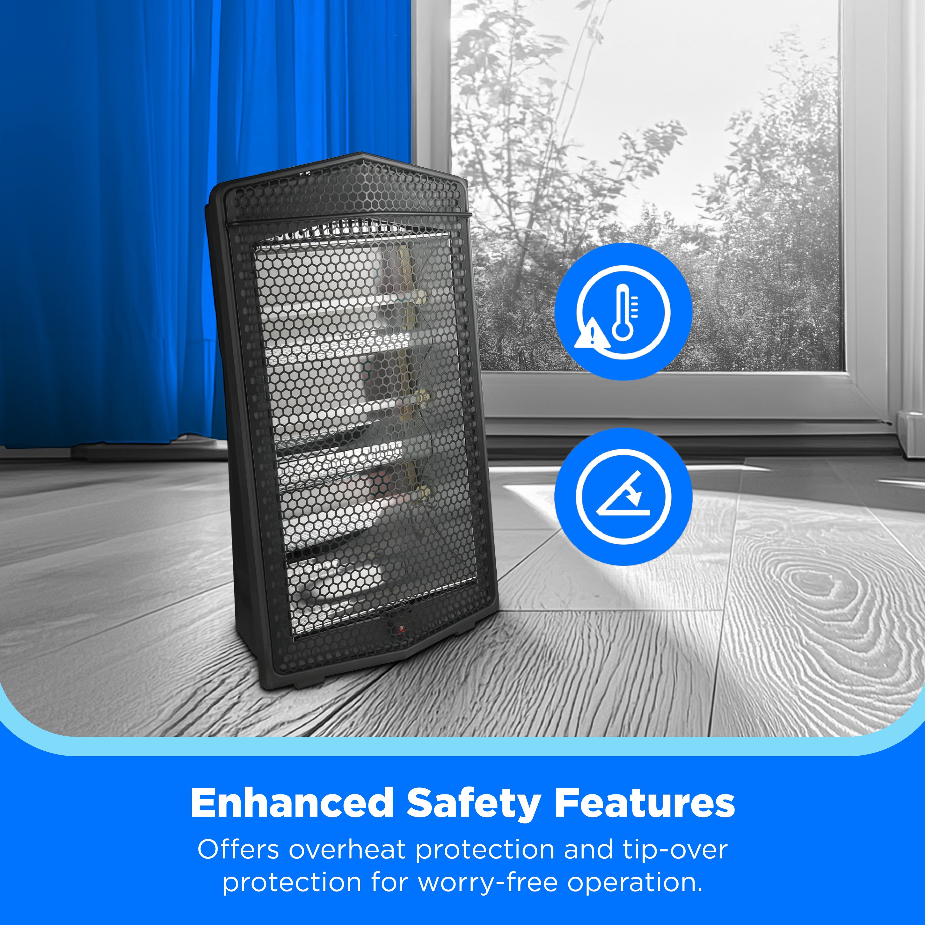 Quartz Space Heater with 3 Heat Settings and Safety Protection – view 7