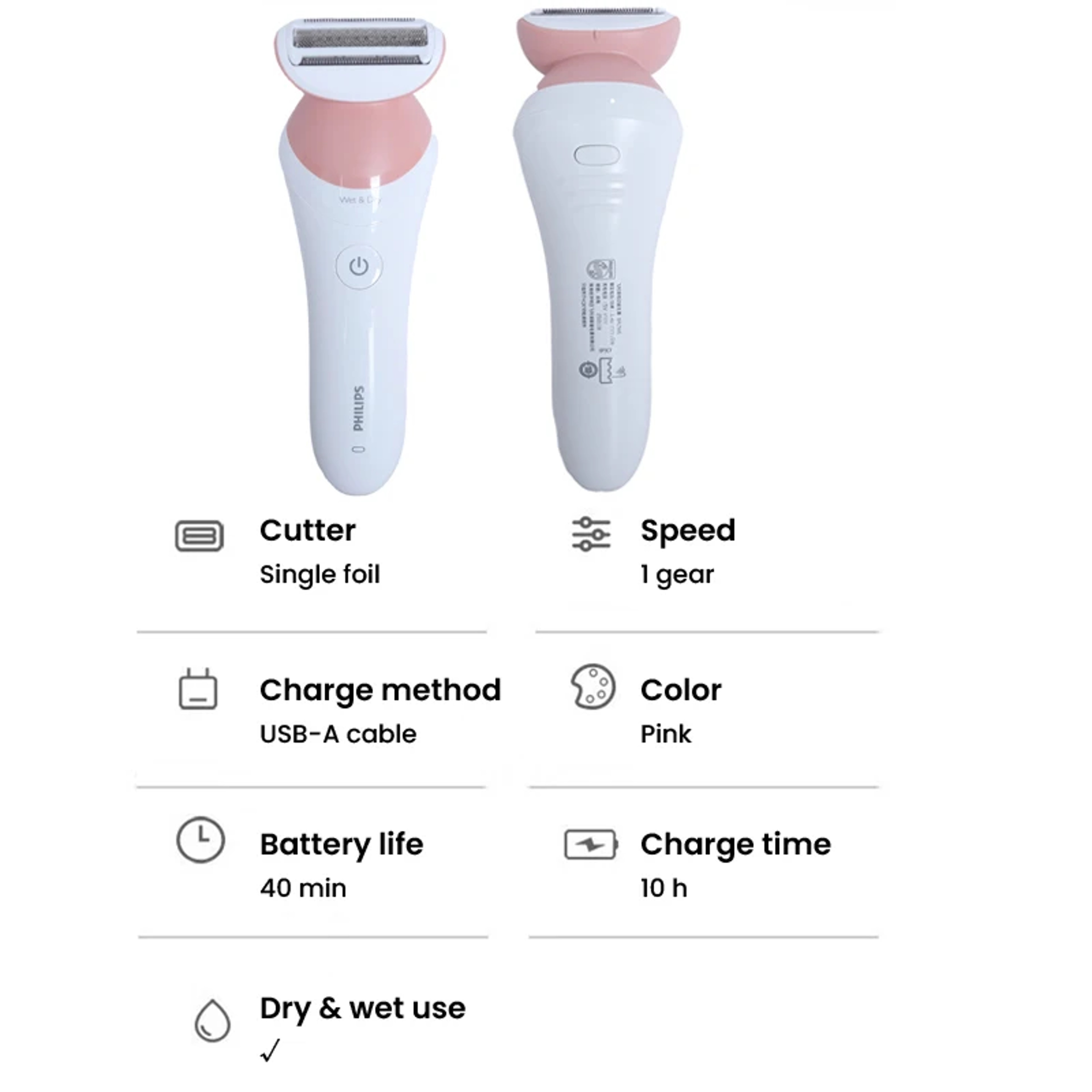 Women's Cordless Electric Shaver with Wet and Dry Shaving and Floating Head – view 5