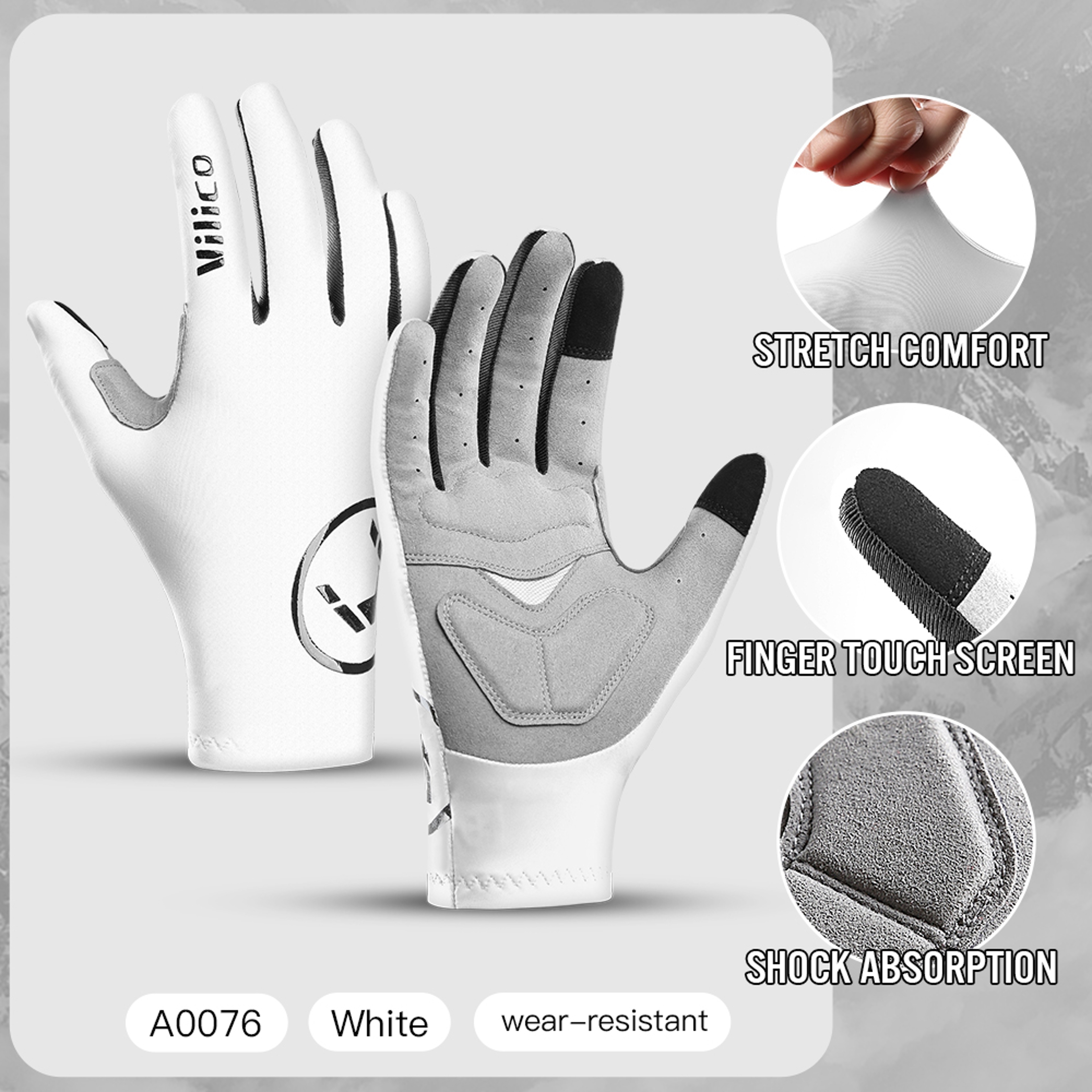 Full Finger Cycling Gloves with Touchscreen Grip and Shock Absorption – view 9
