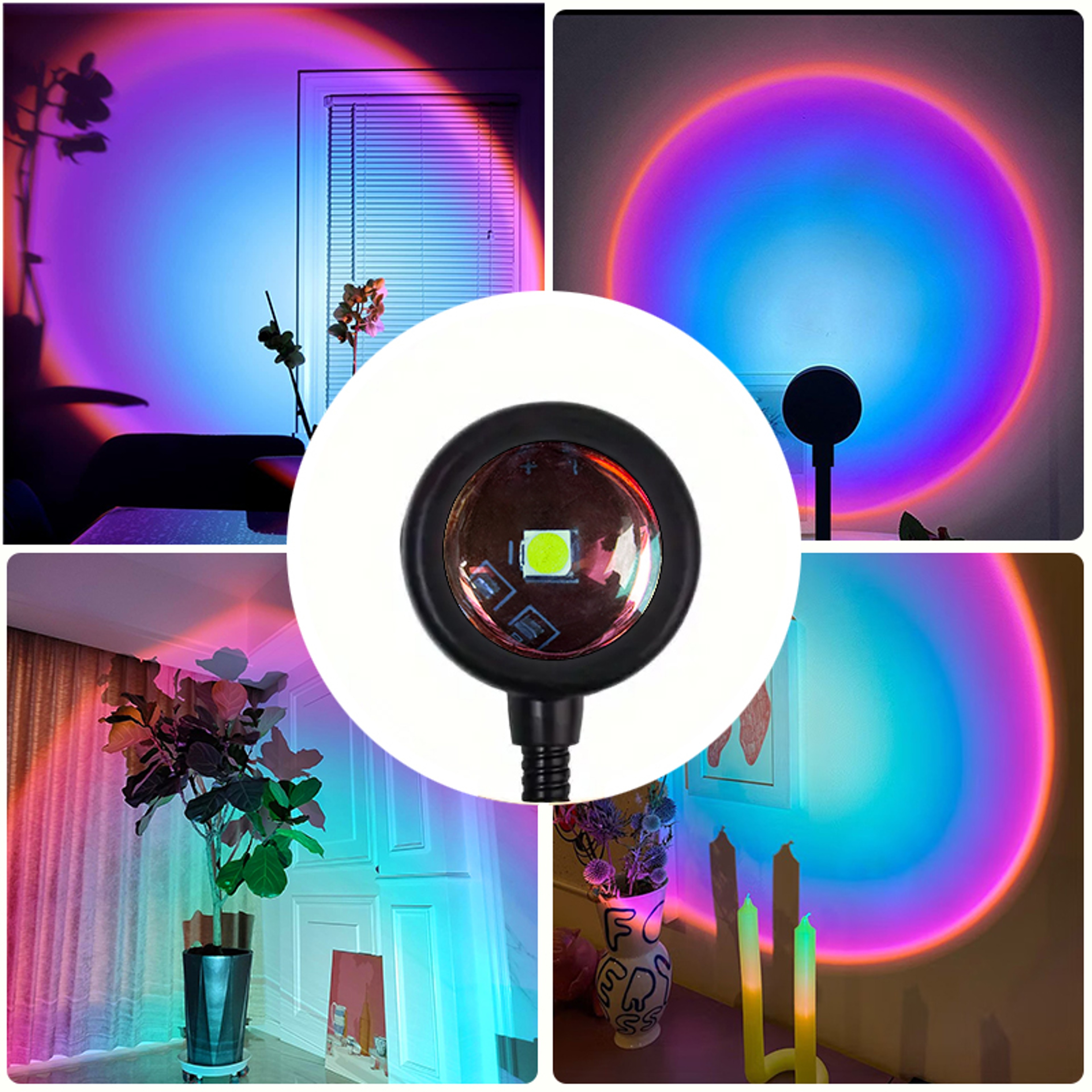 Rainbow Projection Lamp with Rotatable LED Light and USB Power – view 3