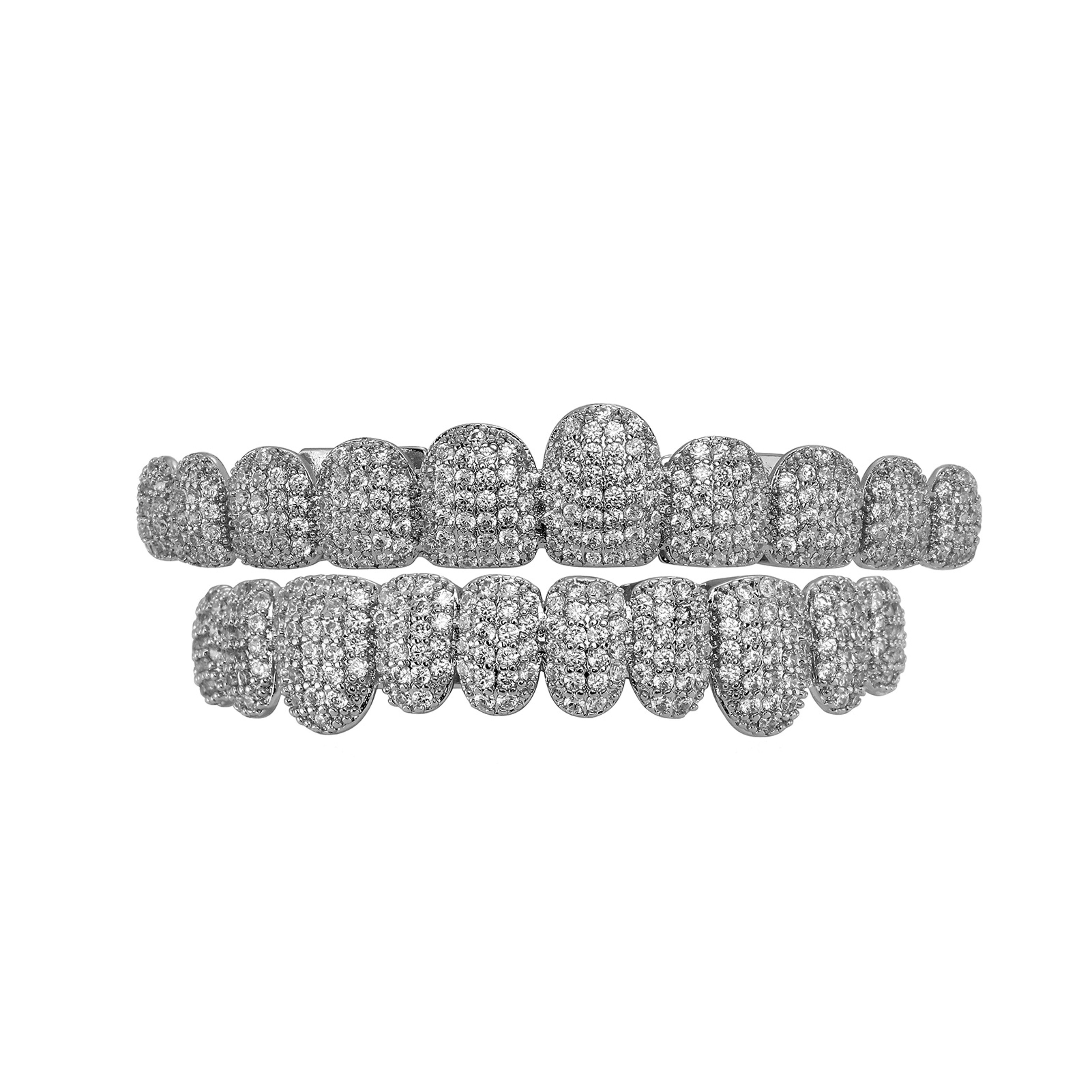 Iced Out 10 Top and 10 Bottom Gold Plated CZ Teeth Grillz – view 13