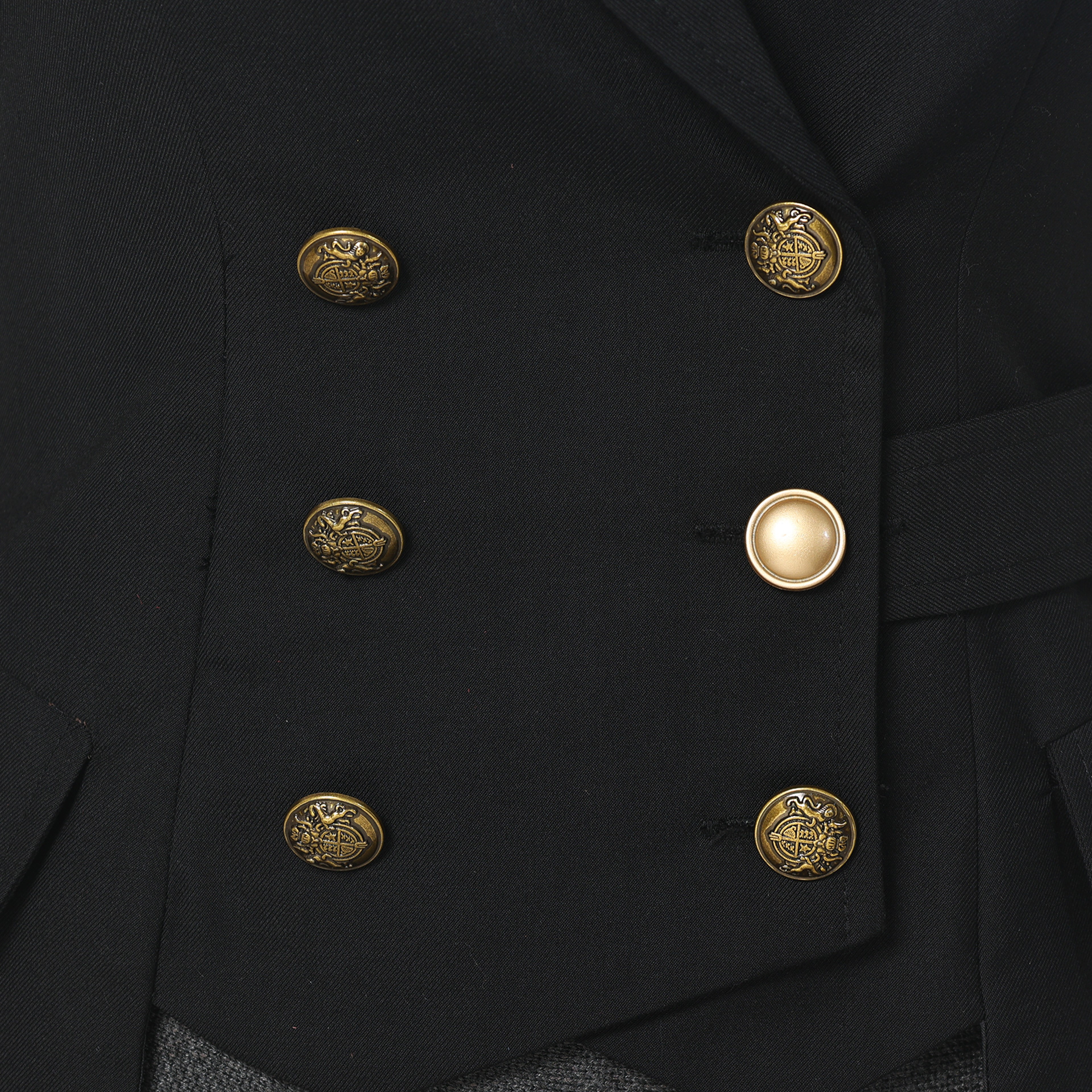 Women's Double-Breasted Steampunk Vest – Black Victorian V-Neck Waistcoat – view 2