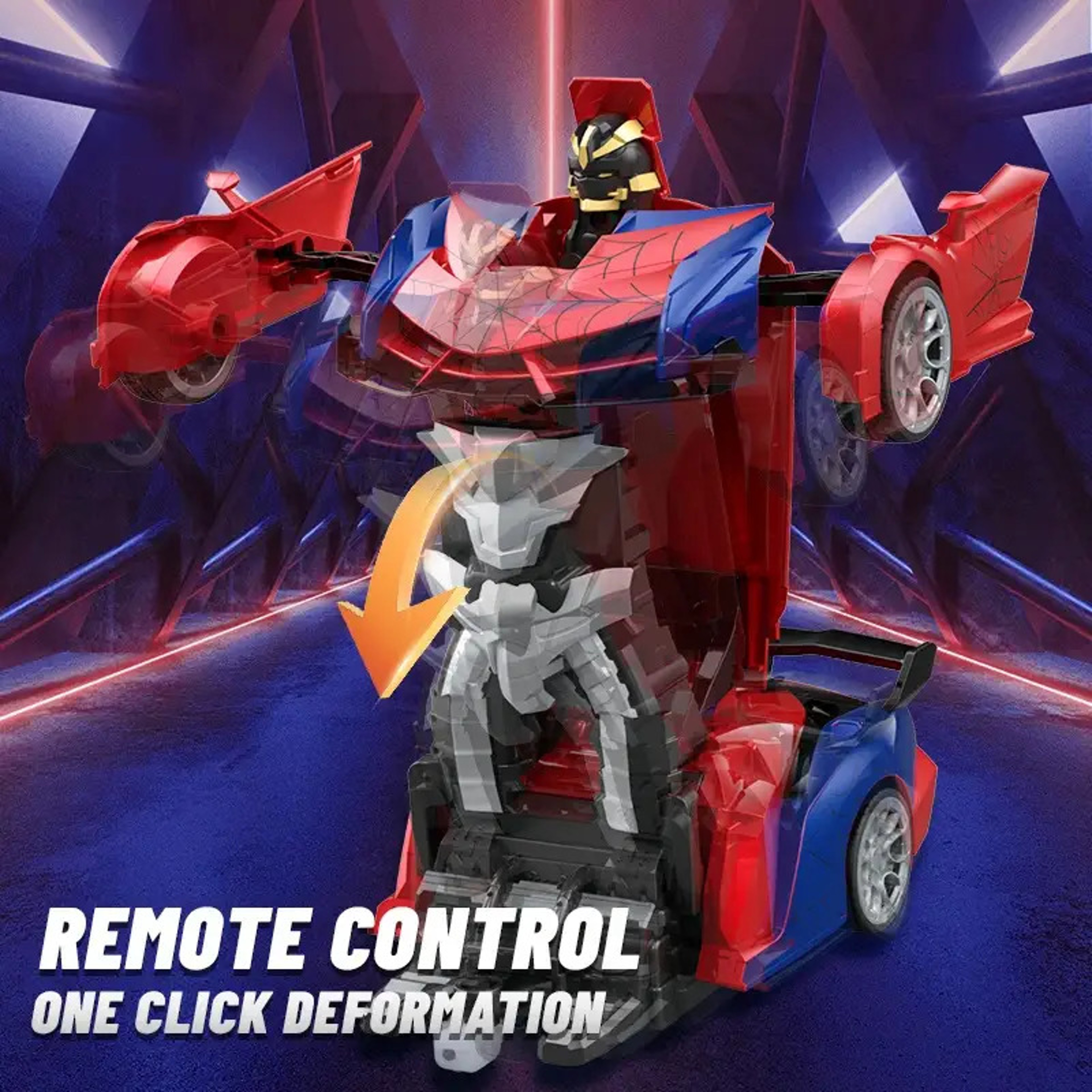 Scale Transforming RC Car with 360° Spins LED Lights and 2.4GHz Remote Control – view 3