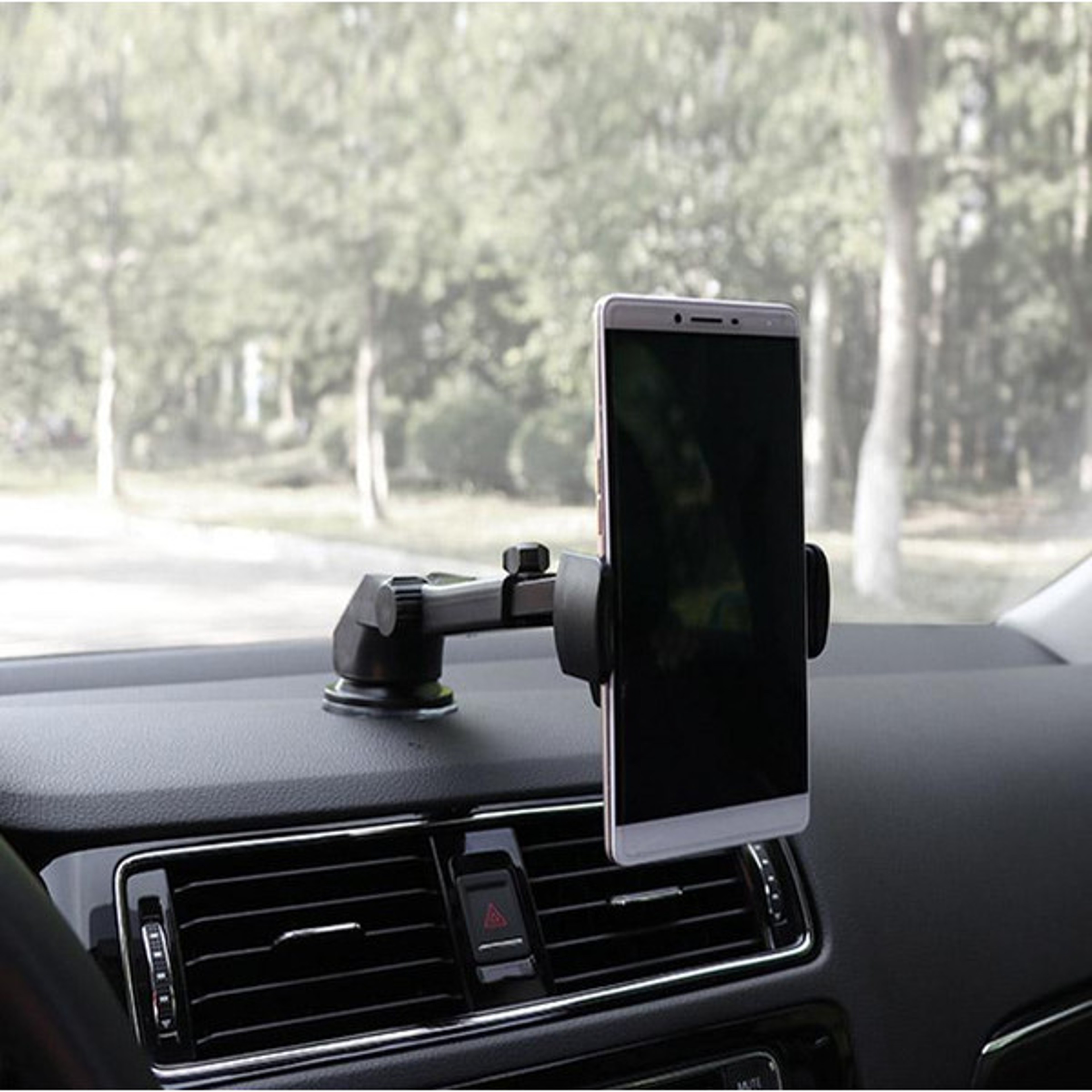 Secure and Versatile Car Phone Retractable Mount Holder - 360 degree Rotation, Telescopic, Easy-to-Install, Black