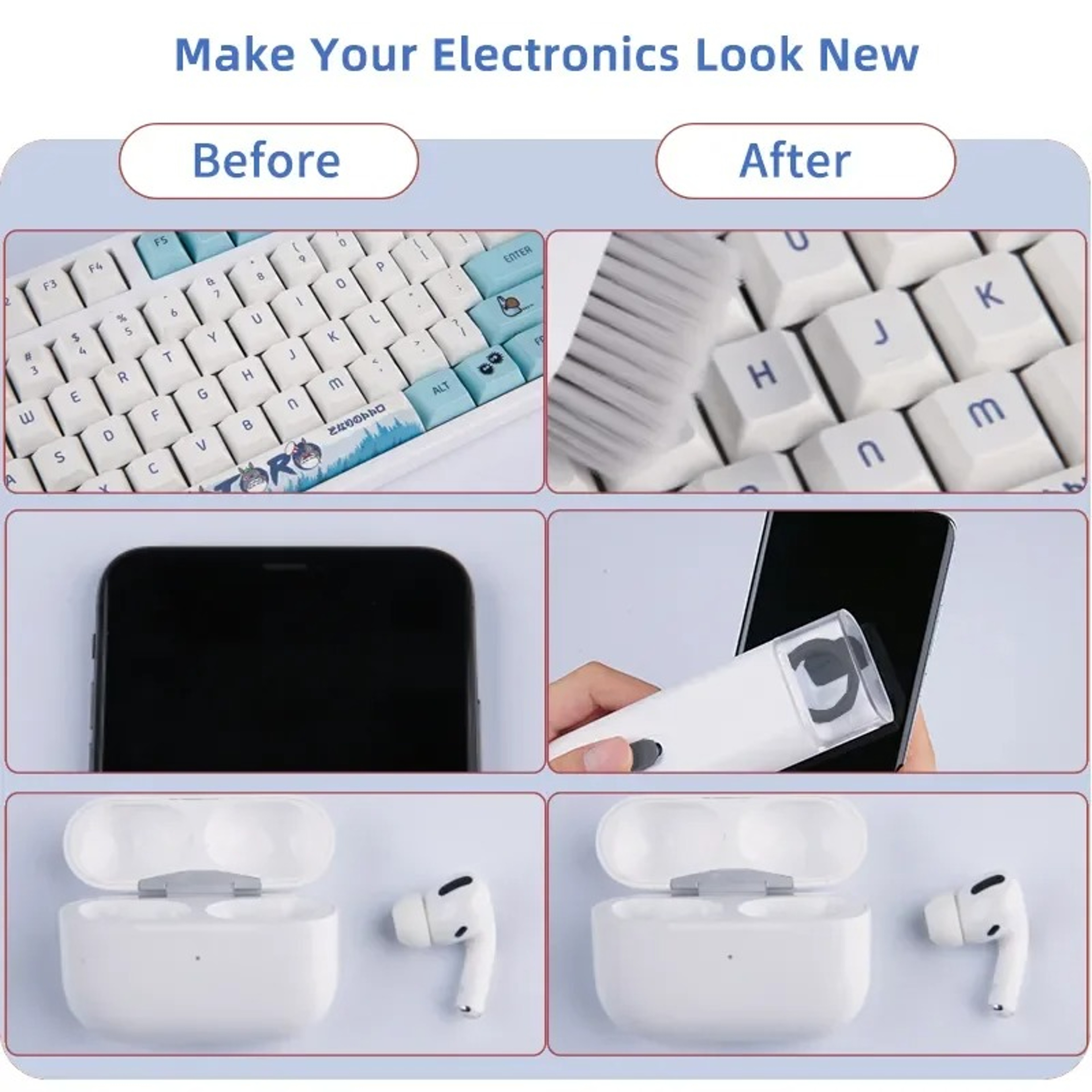 7in1 Keyboard Cleaning Kit  Ultimate Laptop  Gadget Cleaner With Keycap Puller Multifunction Brush