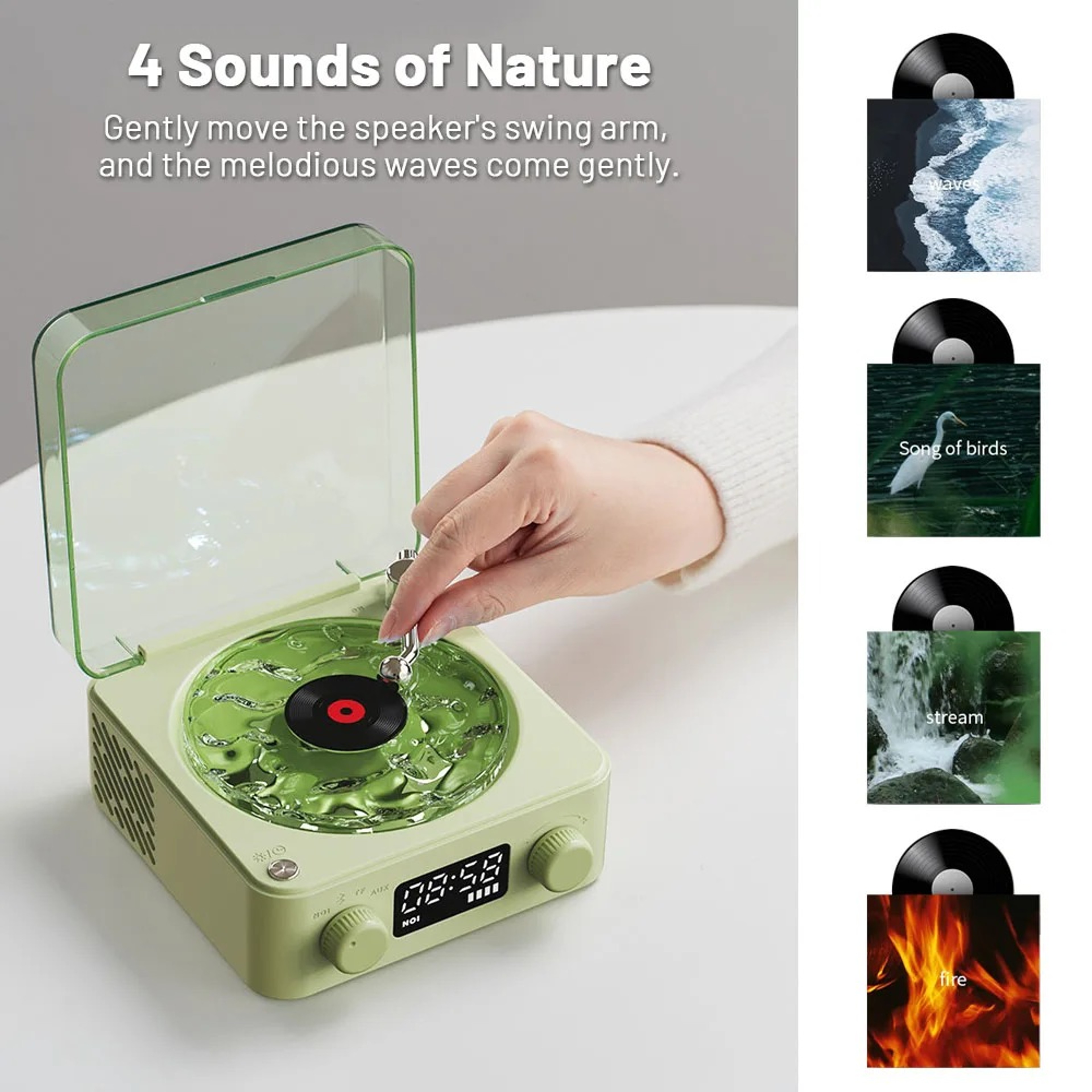 Retro Mini Bluetooth Speaker With White Noise Sleep Aid And RGB Lights 5