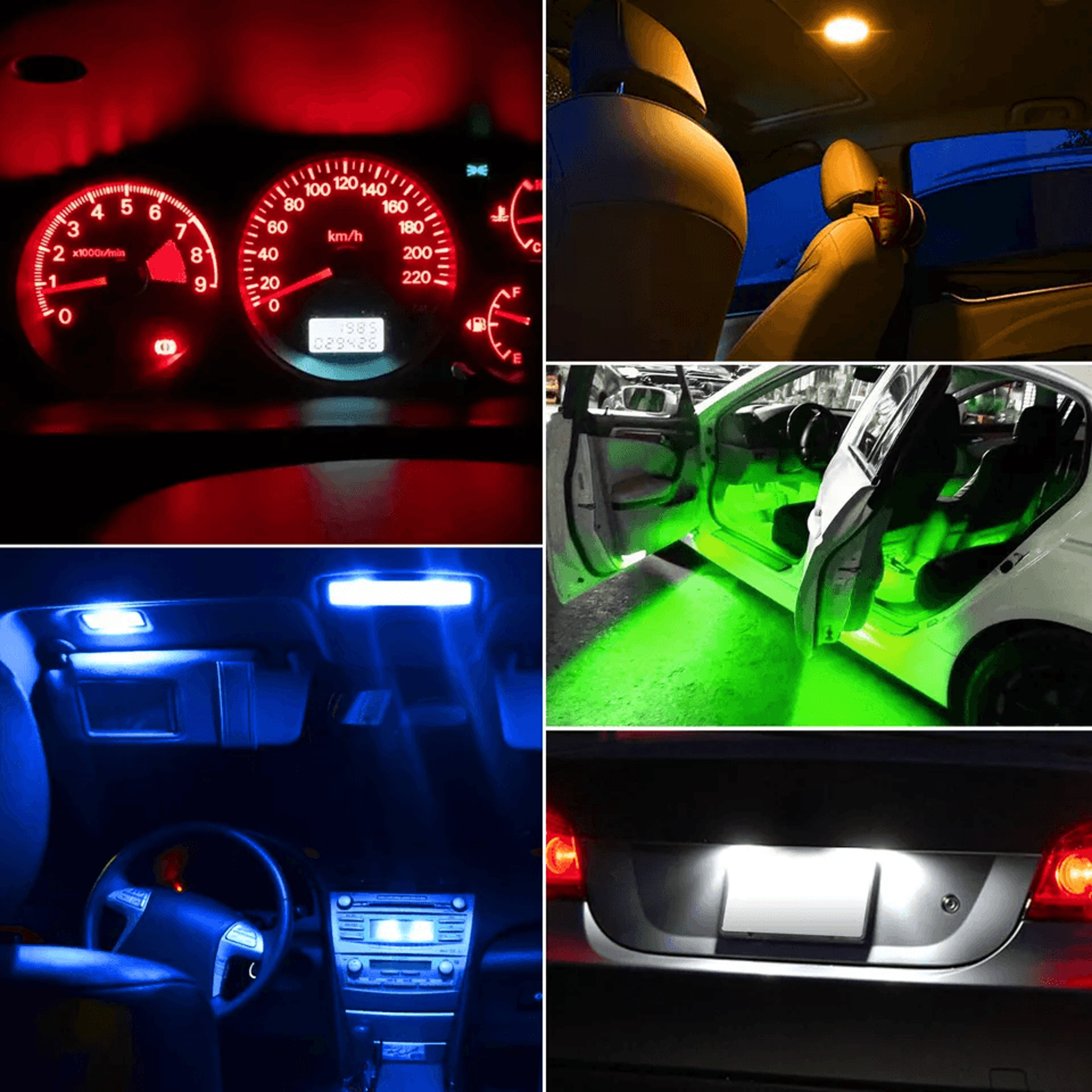 50PCS T10 LED Speedometer Instrument Gauge Cluster Dash Light Bulbs MultiColor 2
