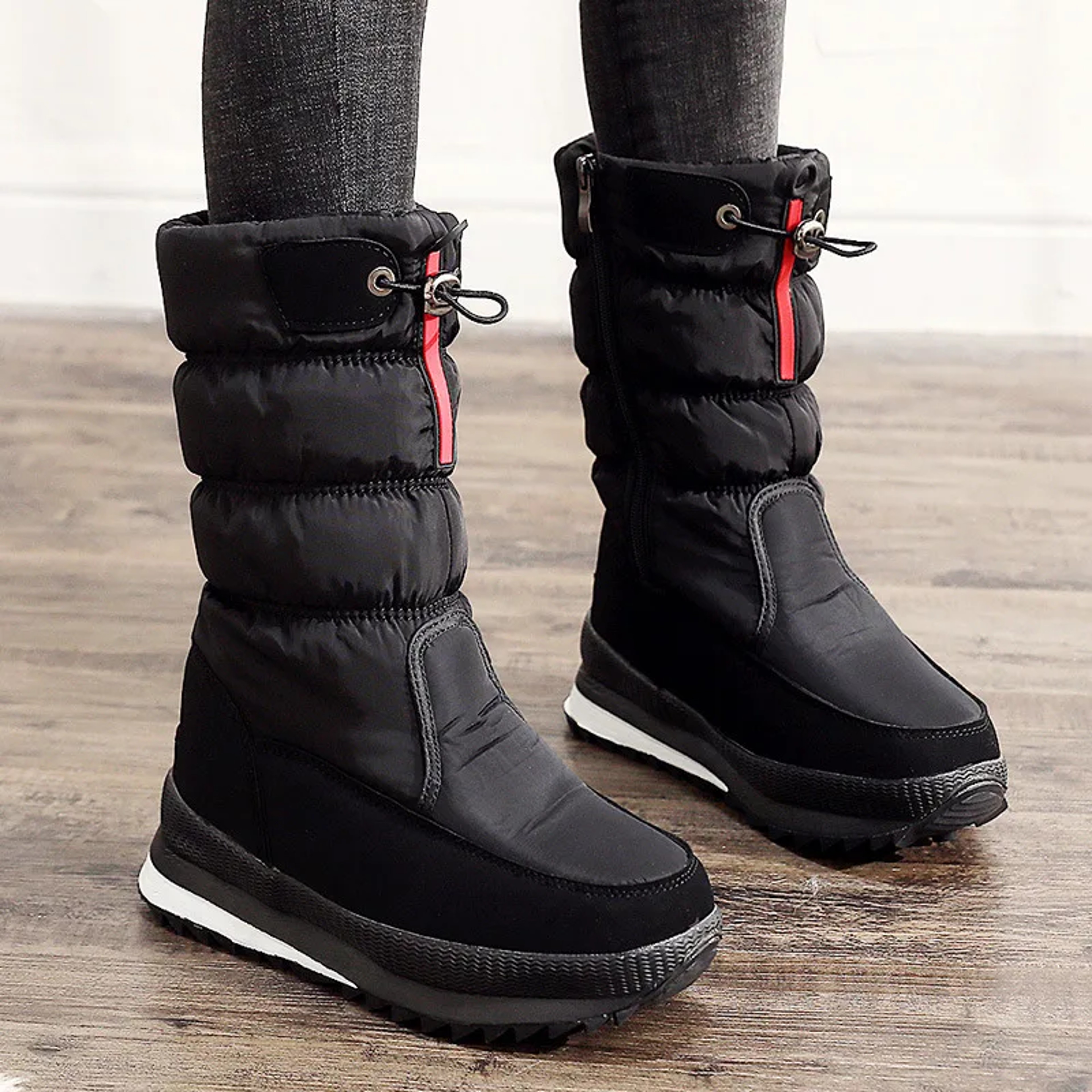 Womens Faux Fur Ankle Boots Chunky Platform Winter Boots Silver Thick Plush Waterproof Snow Shoes W 3