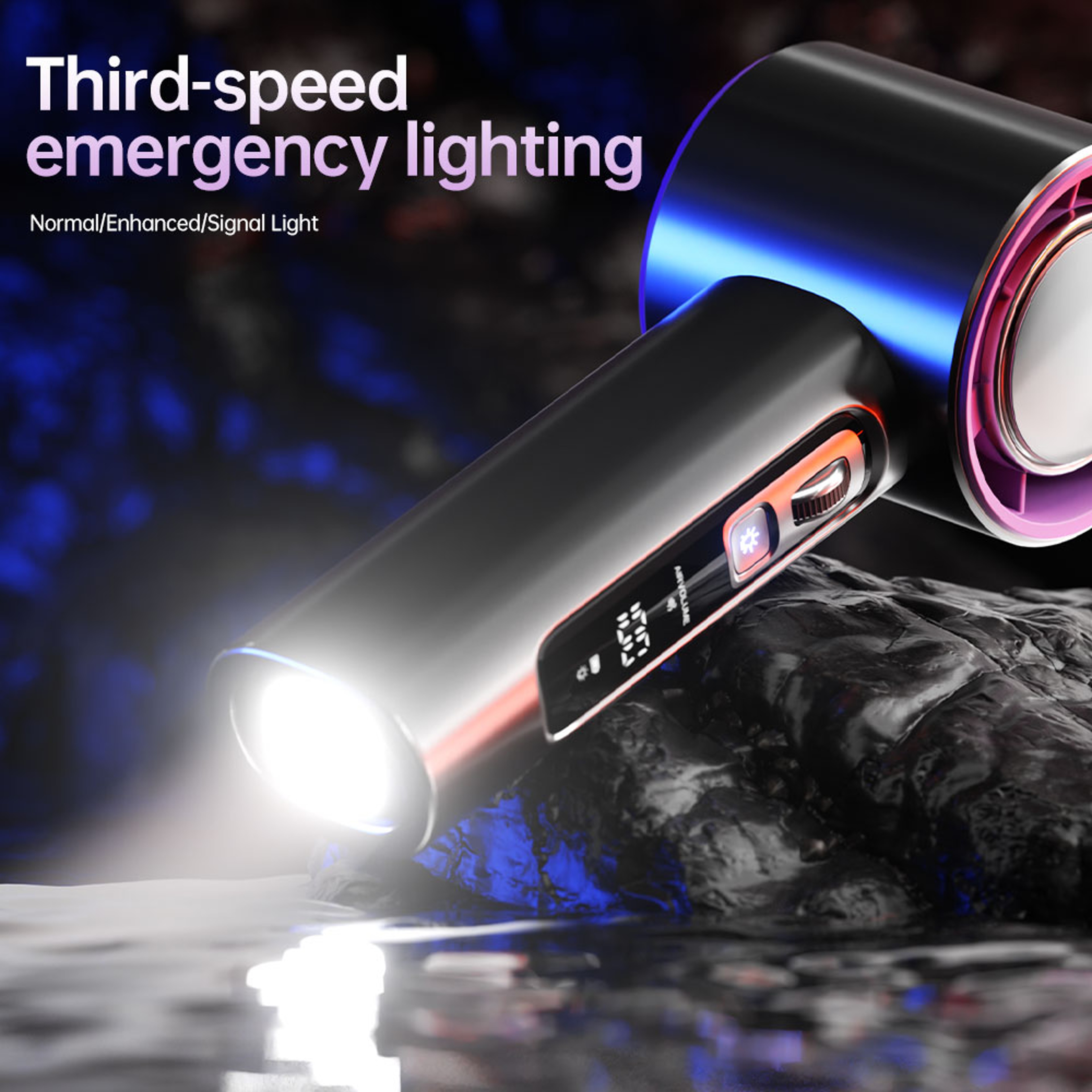 VGR 100 Speed High-Speed Handheld Electric Fan with Flashlight, USB Mini Portable Charging, Small Desktop Fan for Travel – view 2