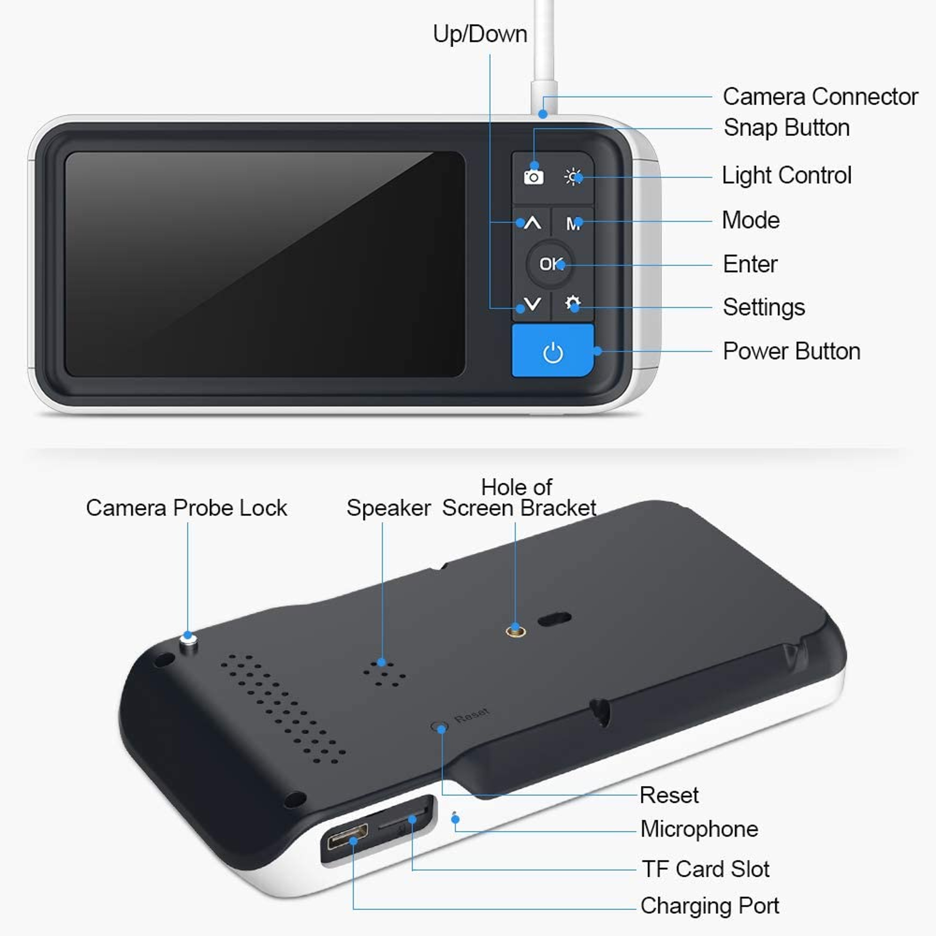 Ear Camera Otoscope with 4.5 Inches Screen, 3.9mm Digital Probe with 6 LED Lights, 32GB Card, Ear Wax Removal Tool Kit – view 3