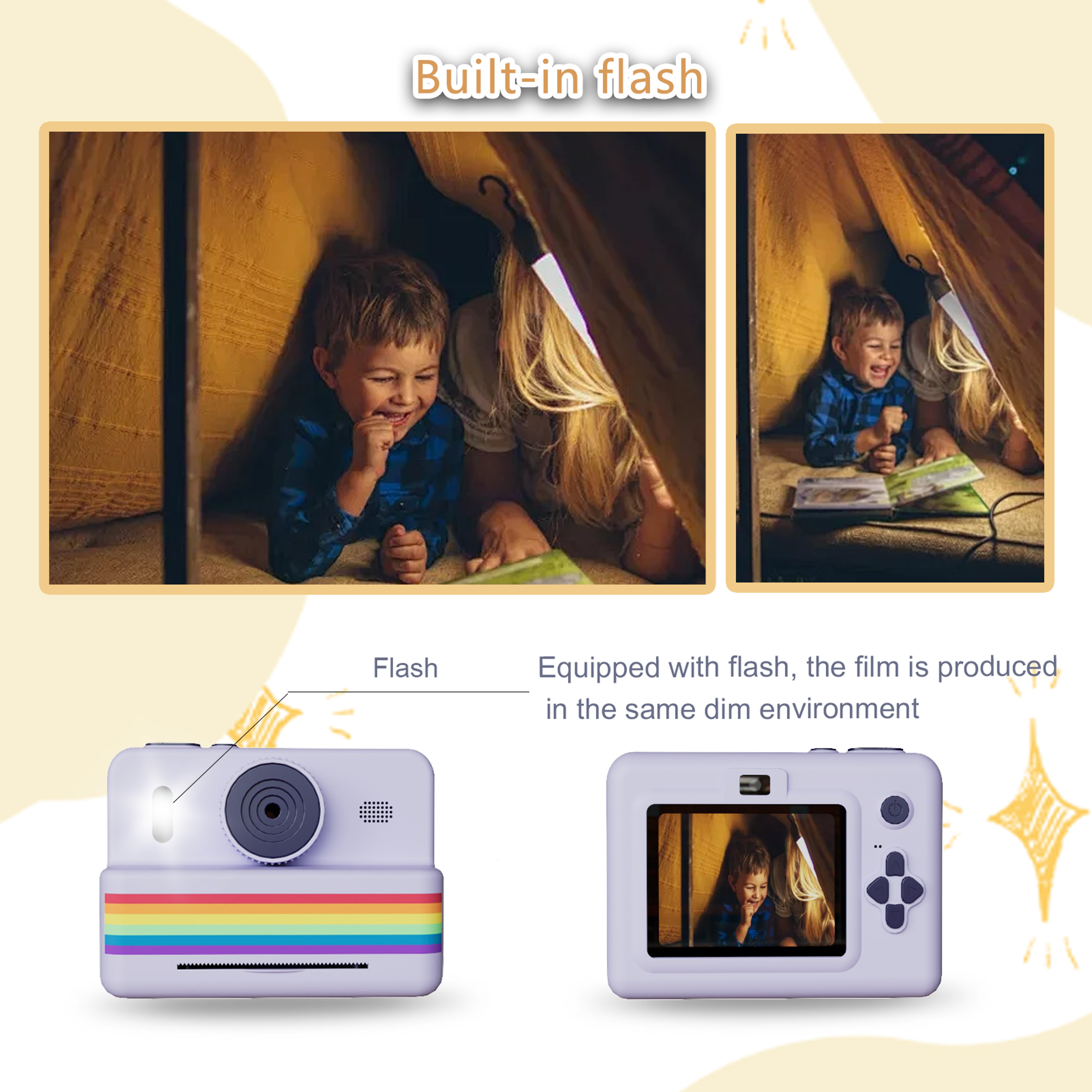 Instant Print Camera For Kids Portable Thermal Mini Printer With 28inch HD Video Digital Children P 4