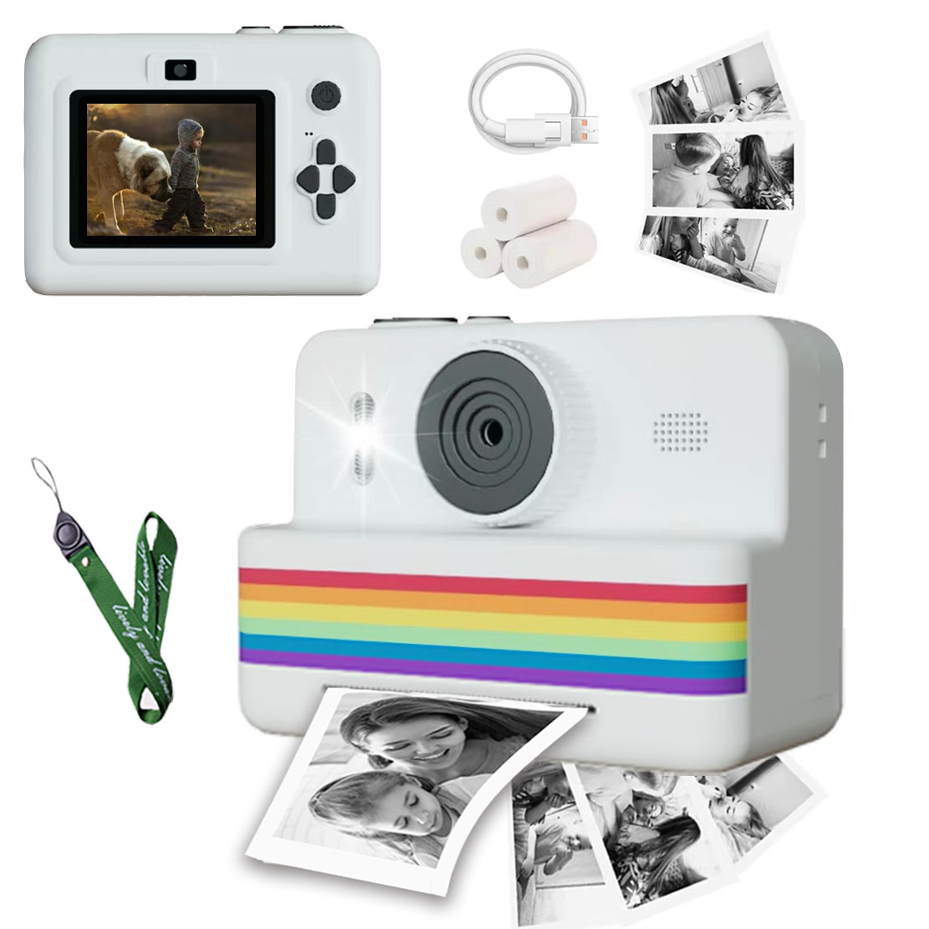 Instant Print Camera For Kids Portable Thermal Mini Printer With 28inch HD Video Digital Children P 6