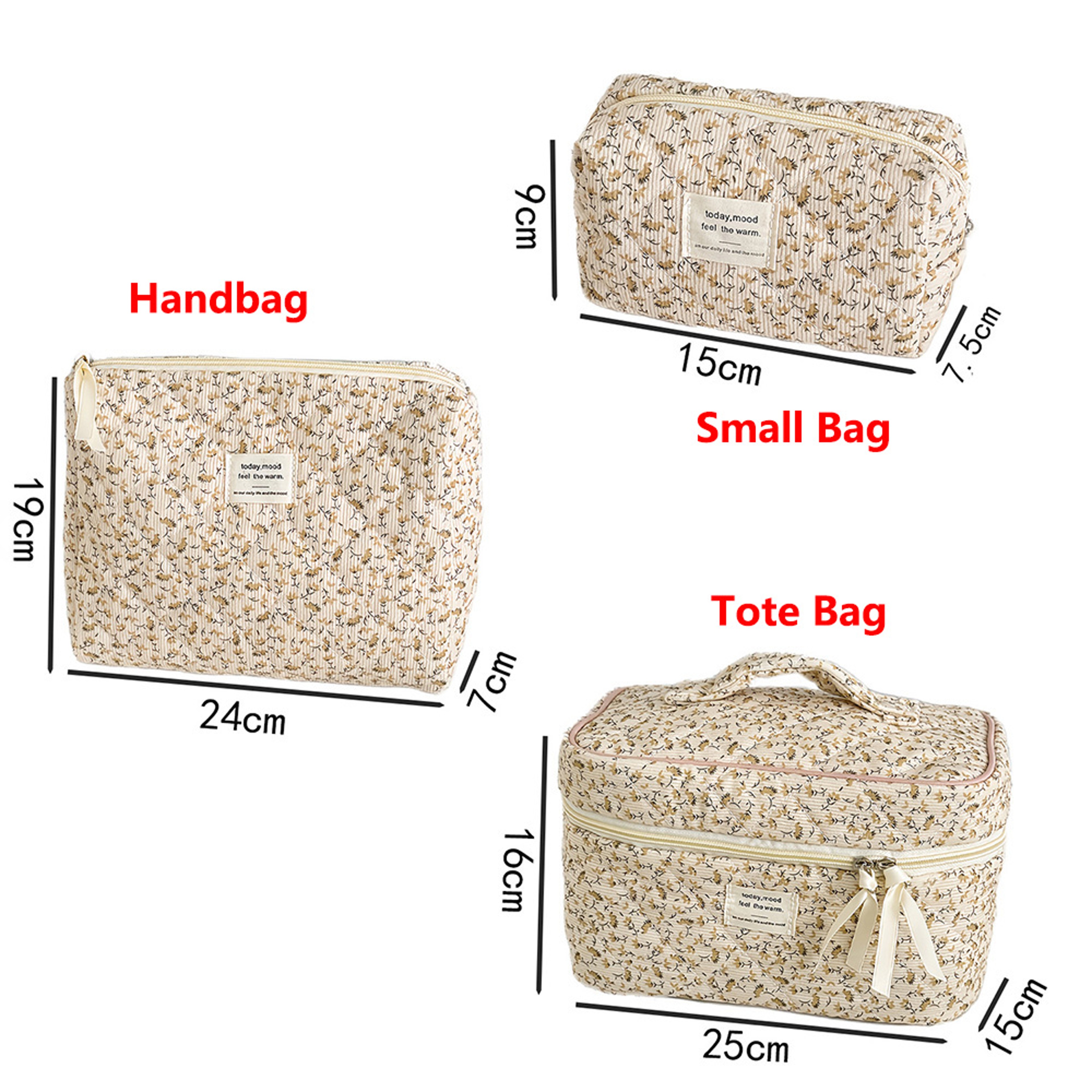 Vintage Floral Print Cosmetic Pouch Handbag, Large Capacity Makeup Storage Bag, Travel Organizer – view 6