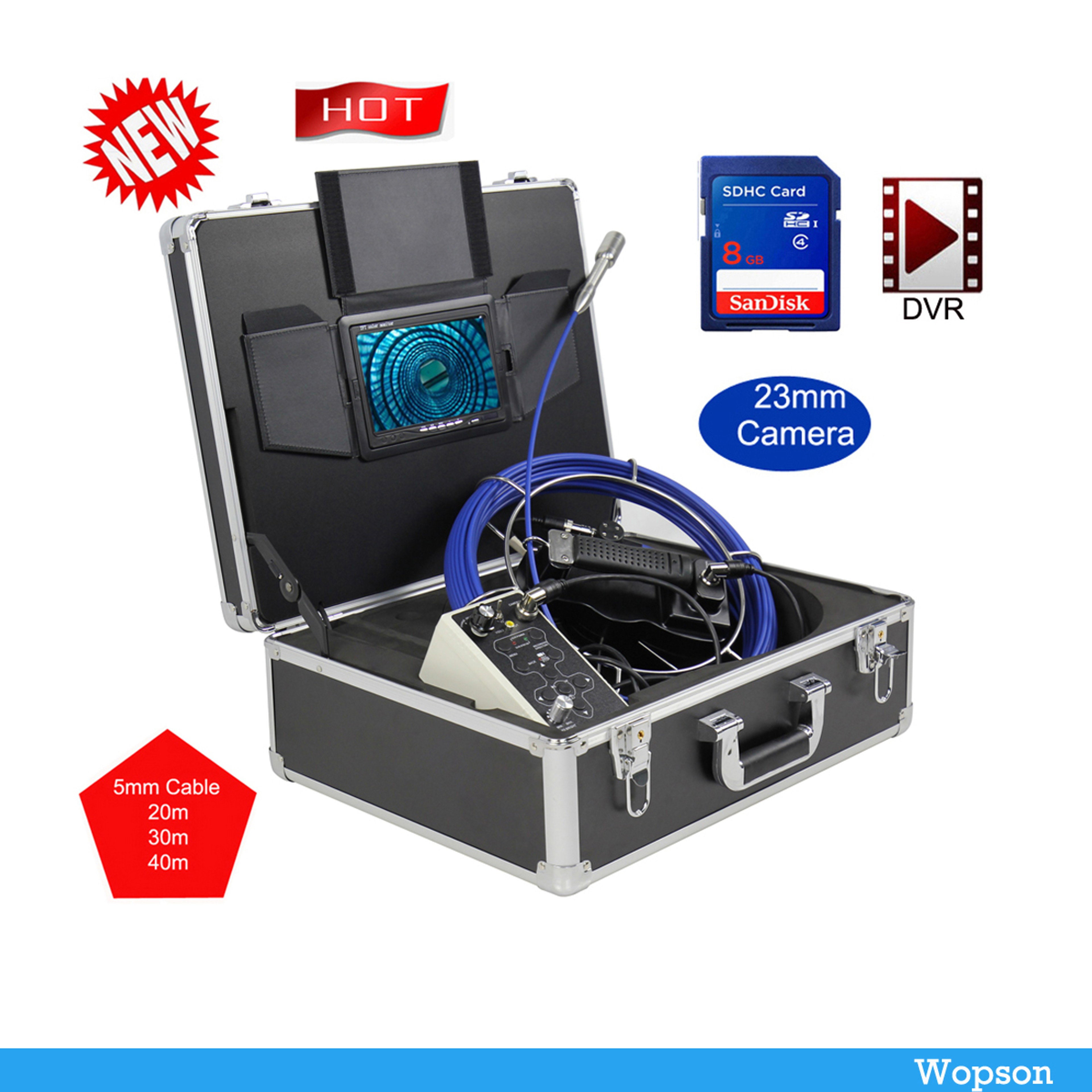 23mm Camera Lens for Sewer Pipe Inspection, 120 Wide-Angle Camera Head with 12 Adjustable LEDs, Sapphire Glass – view 3