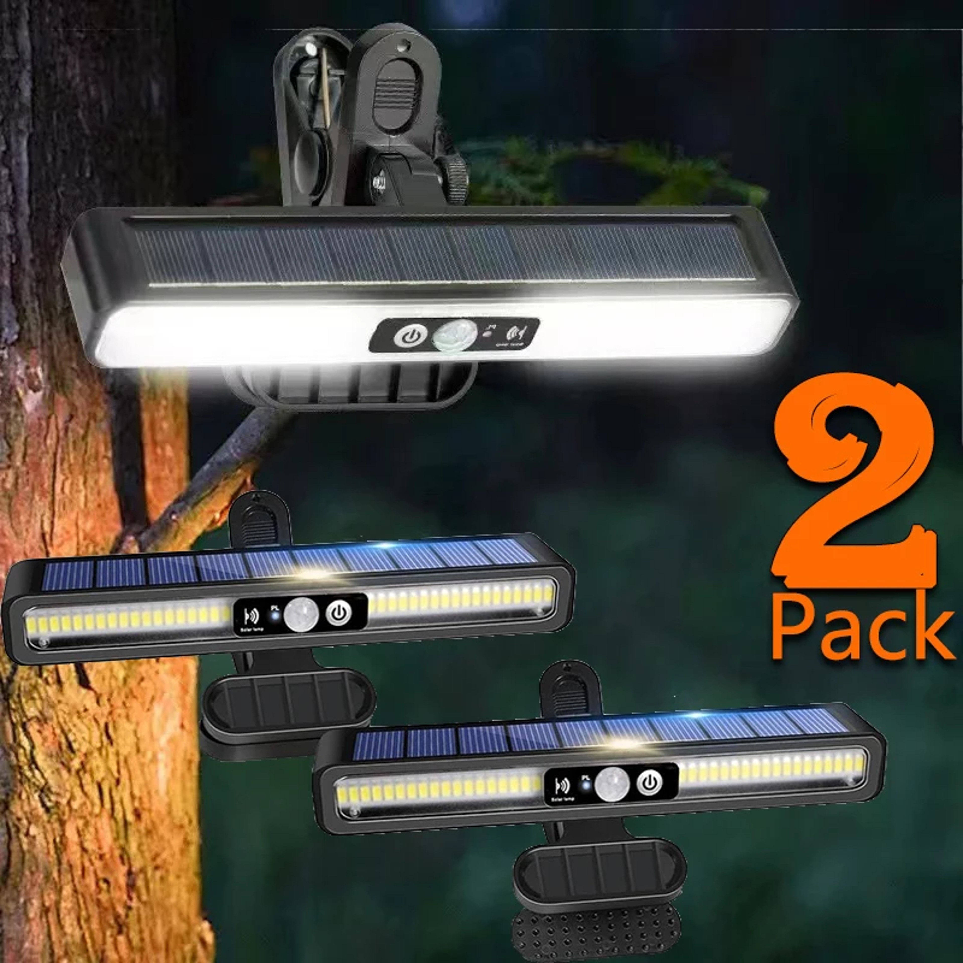 SUNLIGHT ENCOUNTER Clip On Solar Motion Lights Outdoor Waterproof, 36 LED Solar Fence Lights Outside, Portable Security – view 1