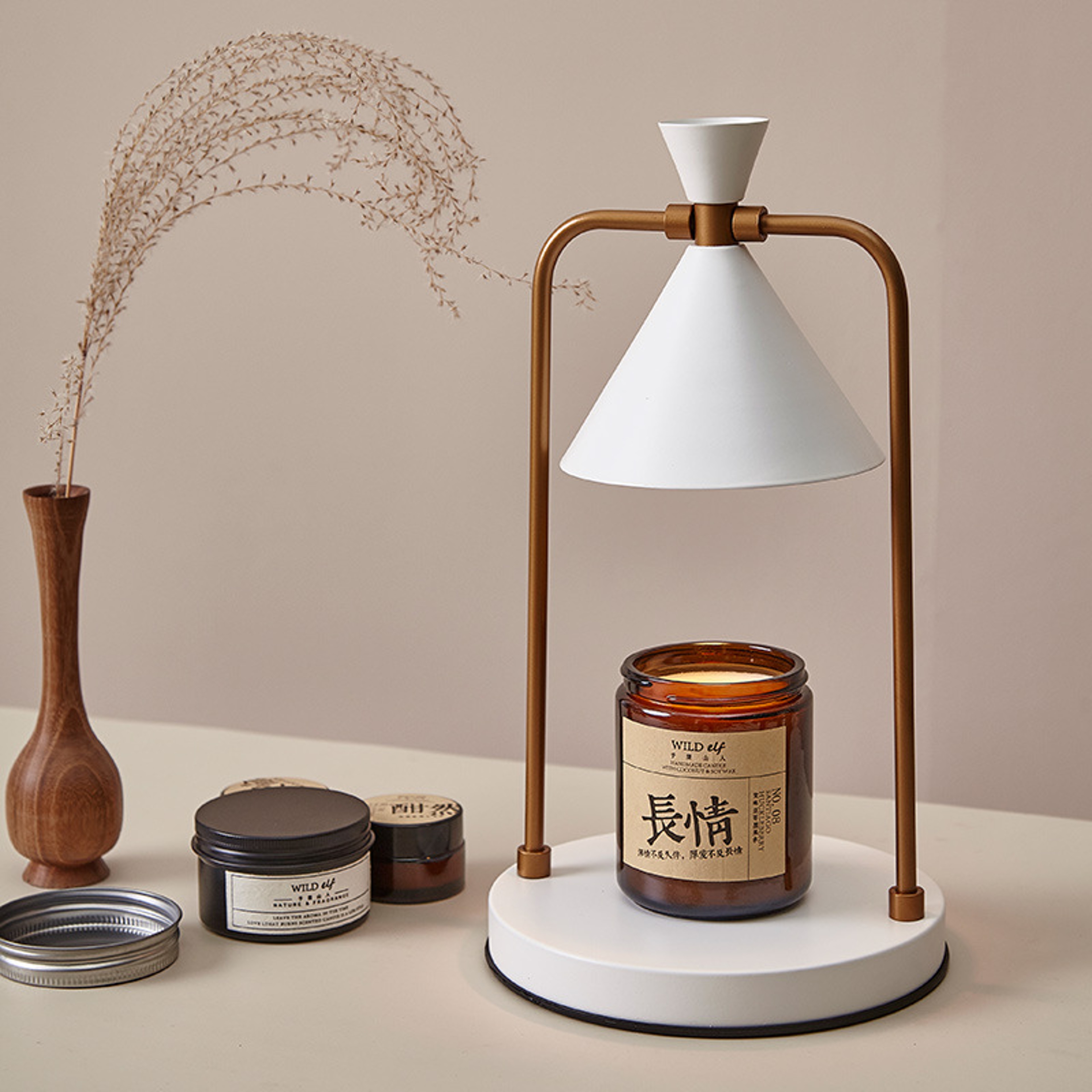 Electric Candle Warmer Lamp, Dimmable Top-Down Wax Melter Burner for Safe, Desk, Table Lamp for Home, Spa – view 3