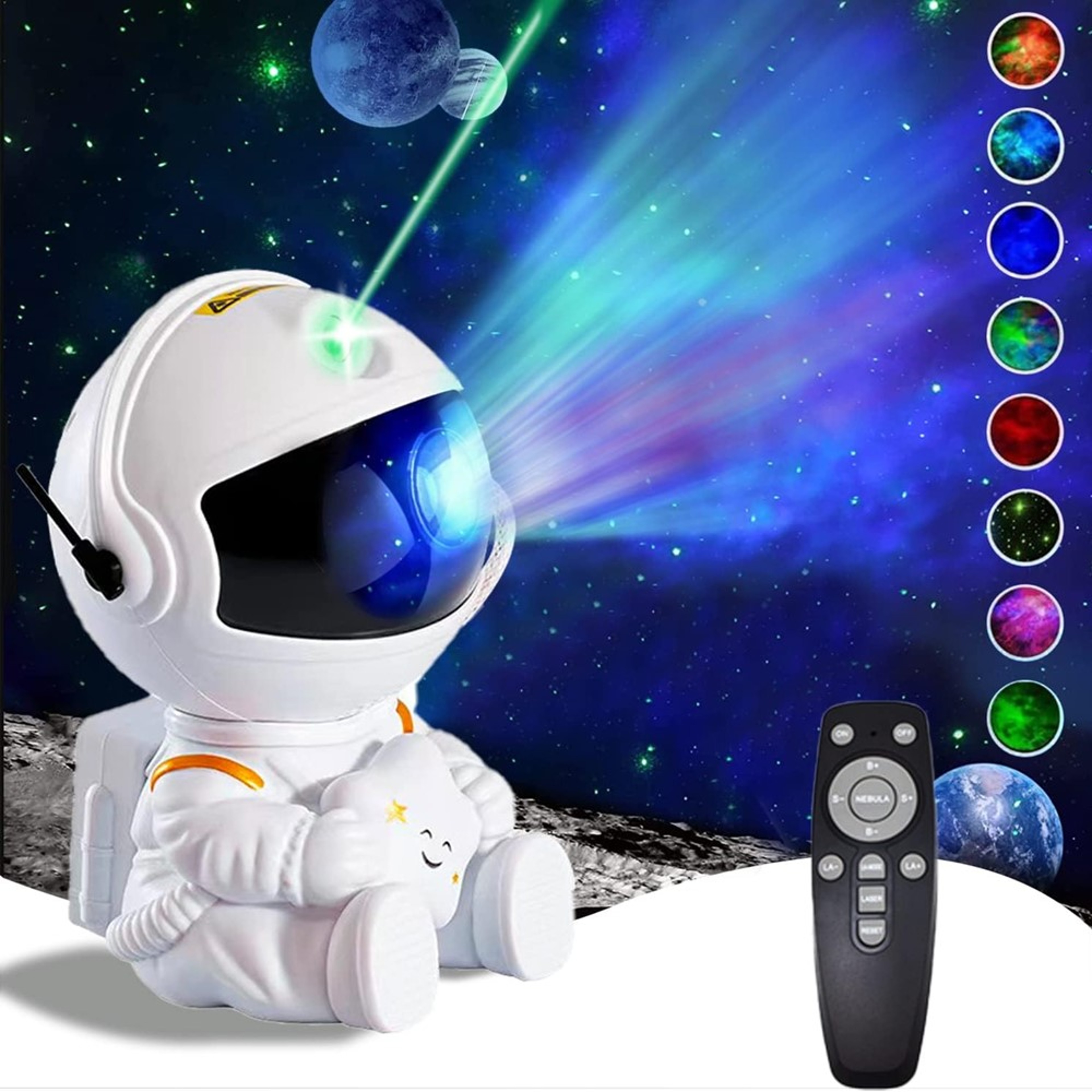 Creative Astronaut Starry Sky Projection Light, Full of Stars Nebula, Moon Lamp for Bedroom Ambiance, Spaceman Laser – view 2
