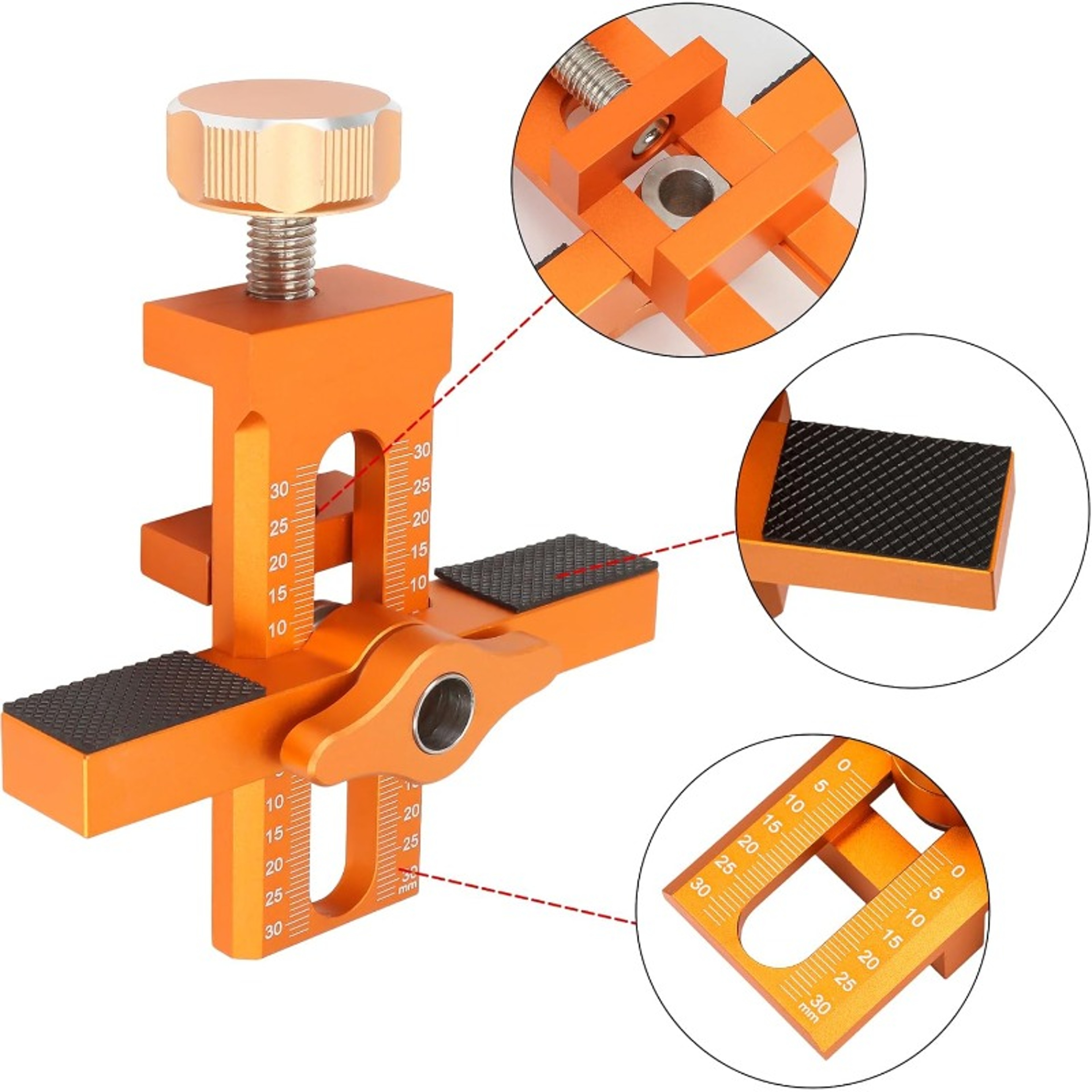 2-in-1 Cabinet Door Panel Fixed Clamp Rebounder Drilling Locator, Aluminum Quick Positioning Mount Tool for Woodworking – view 3