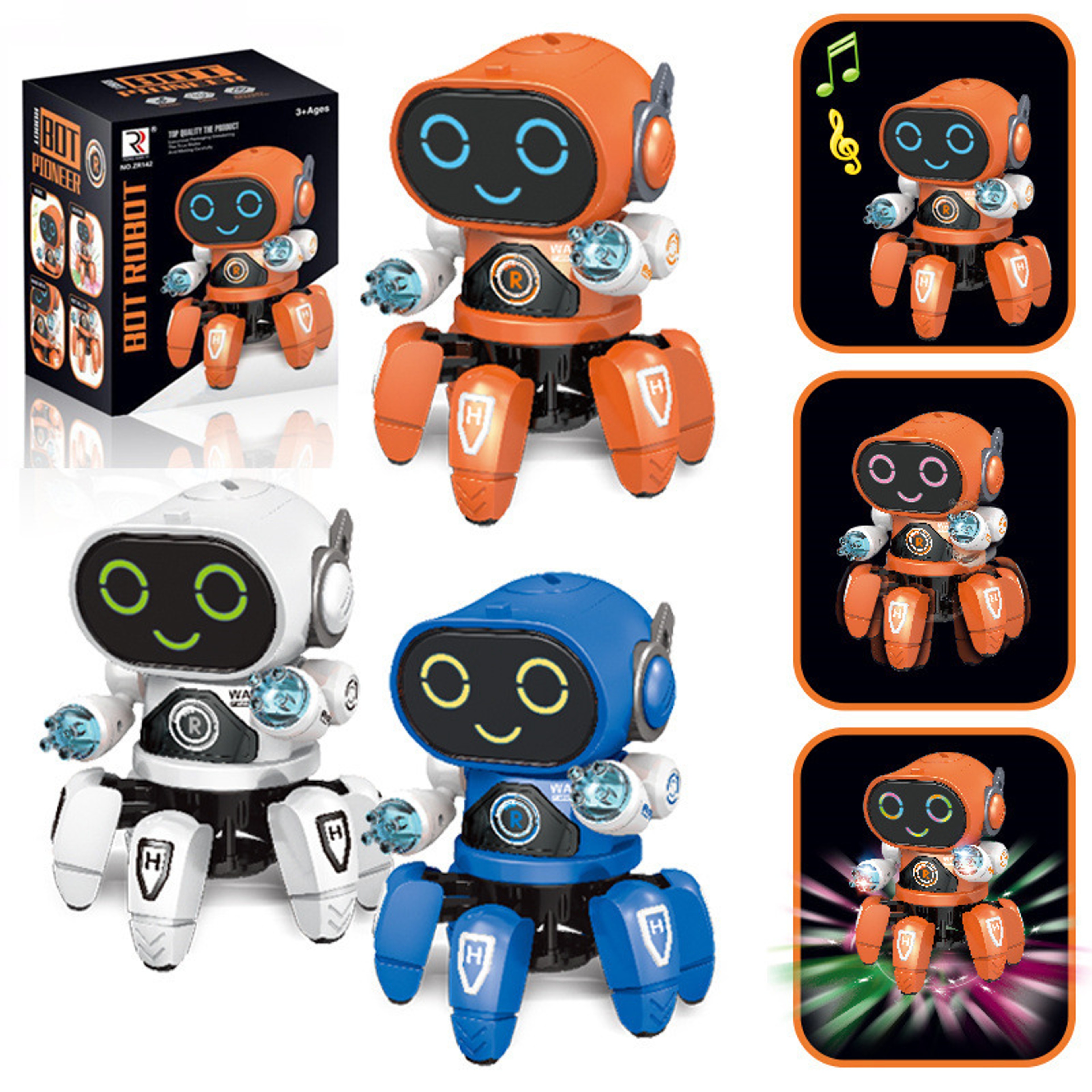 Dance Music 6 Claws Robot, Octopus Spider Robot Vehicle with LED Lights, Singing, Dancing Toy for Kids, Birthday Gift – view 1