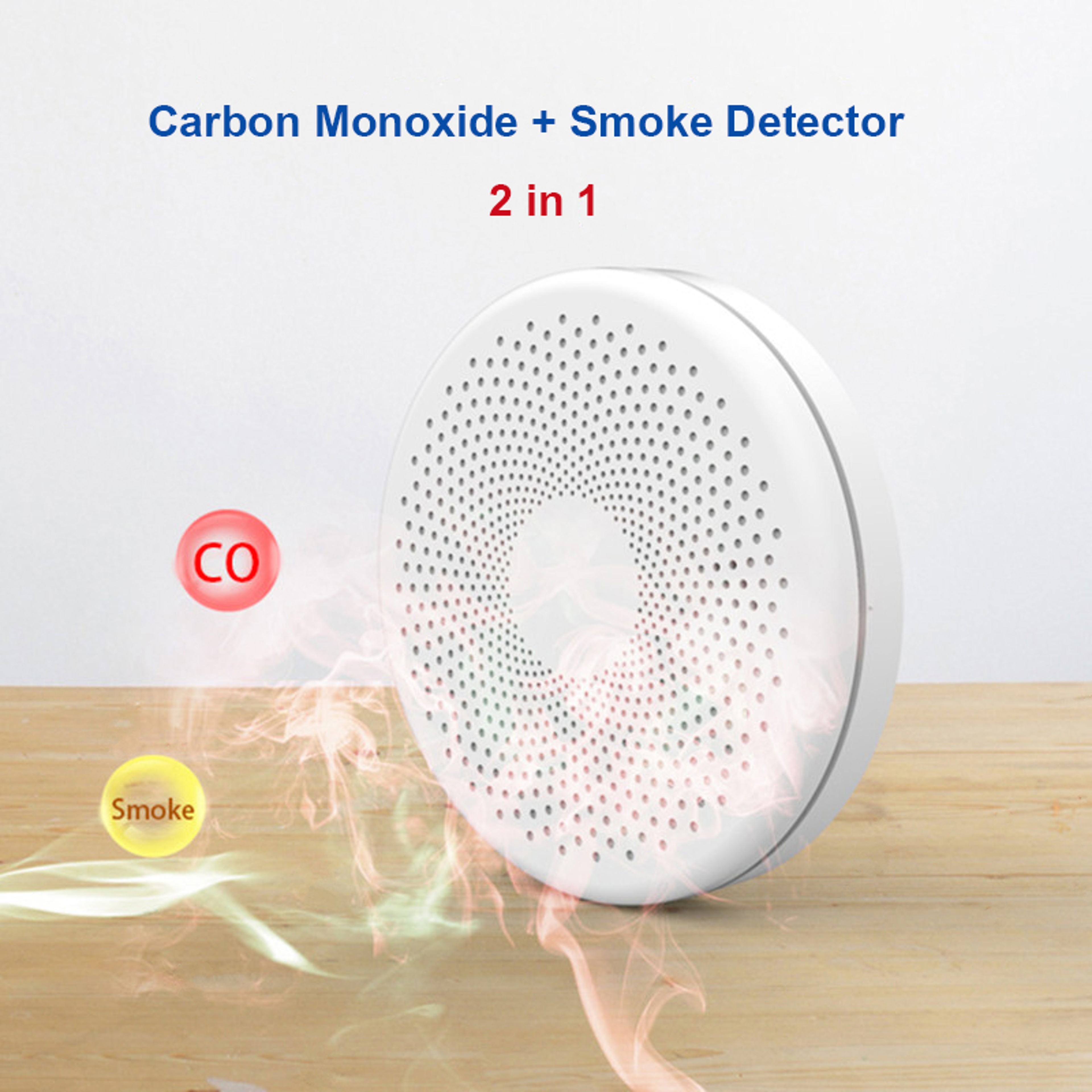 WiFi Tuya Smart Smoke and CO Detector 2 in 1 Version, Carbon Monoxide Alarm for Kitchen, Parlor, Shop Fire Safety Sensor – view 2