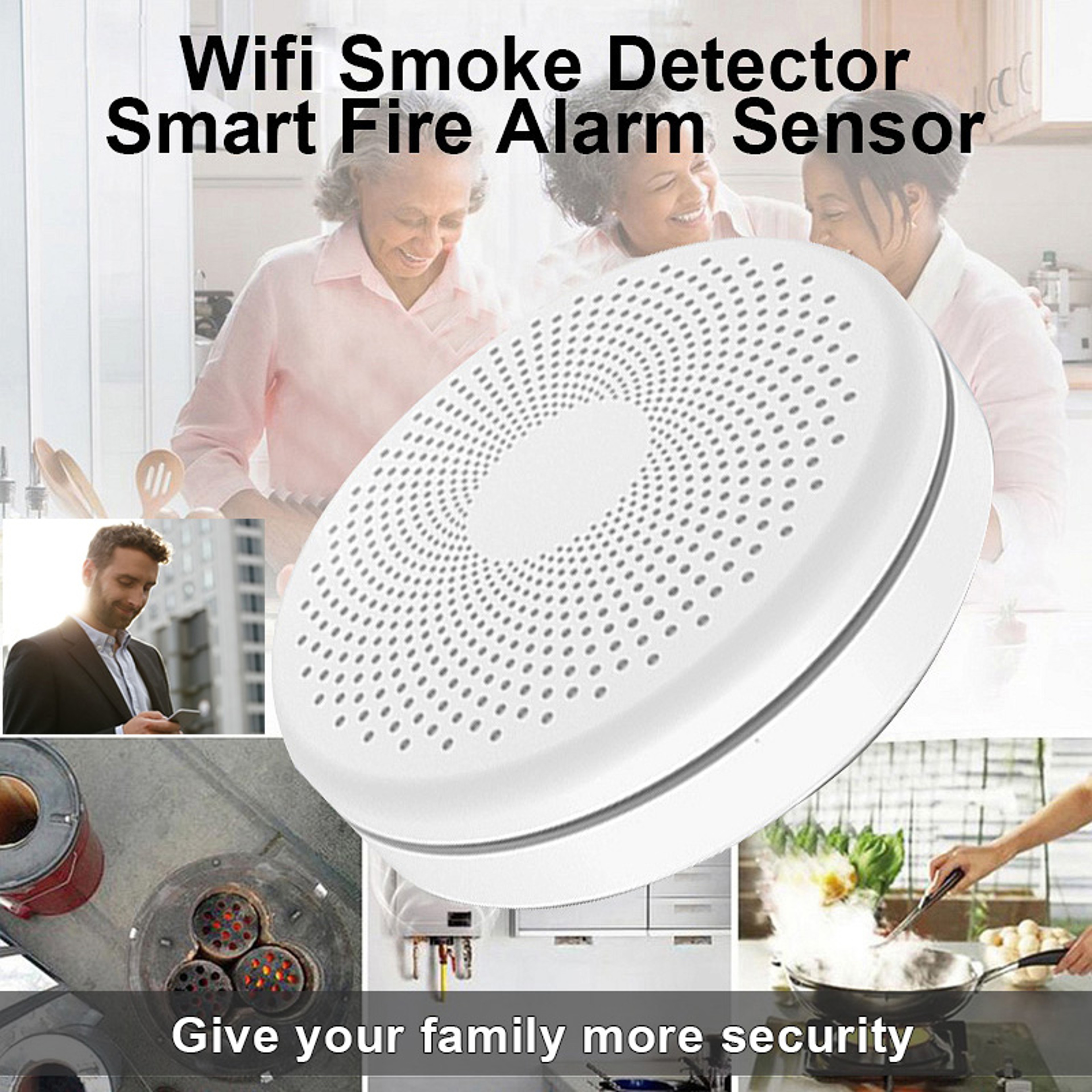 WiFi Tuya Smart Smoke and CO Detector 2 in 1 Version, Carbon Monoxide Alarm for Kitchen, Parlor, Shop Fire Safety Sensor – view 4