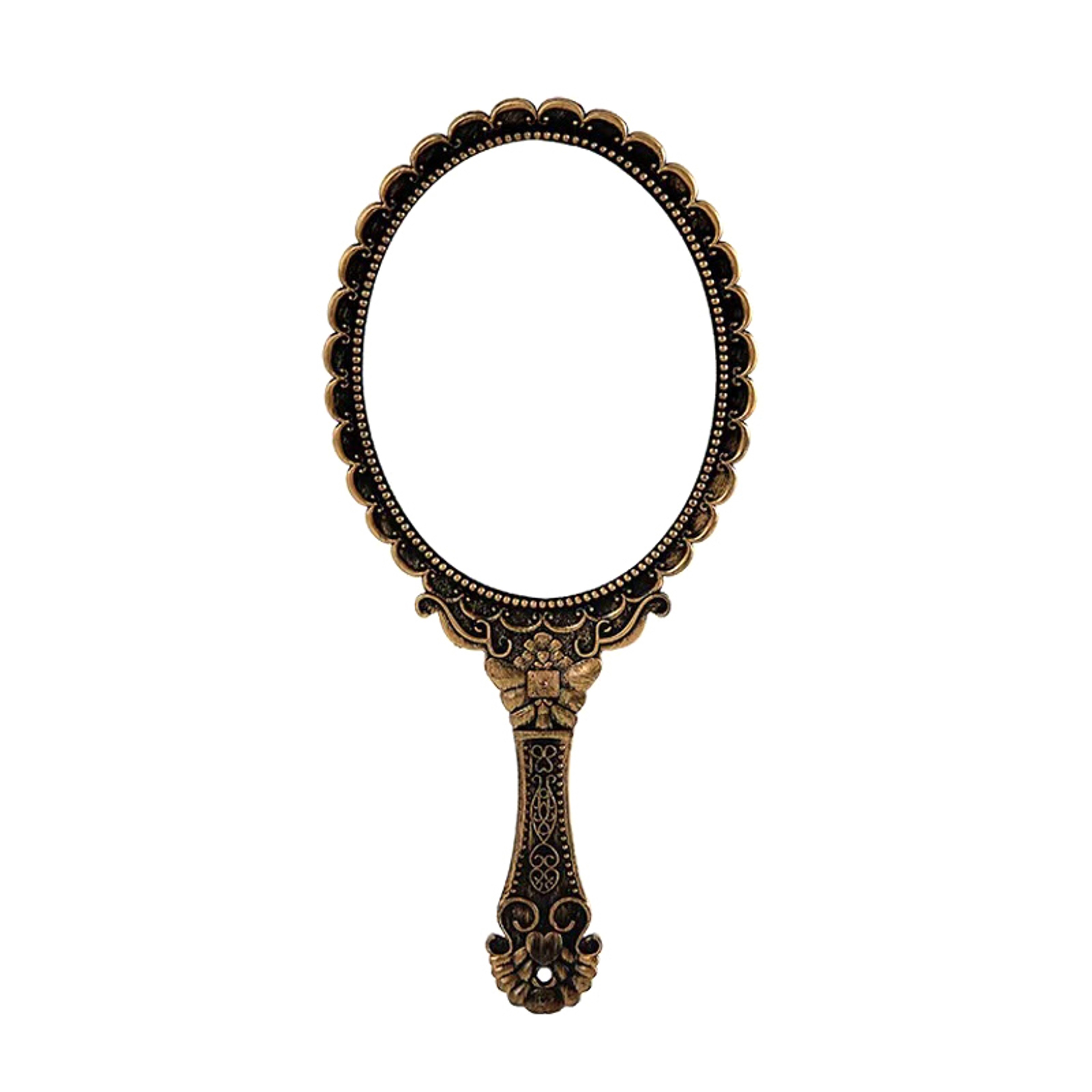 Hand Held Vintage Lace Makeup Mirror Portable Oval Round Mirror Noble Retro Court Style Beauty Tool 11
