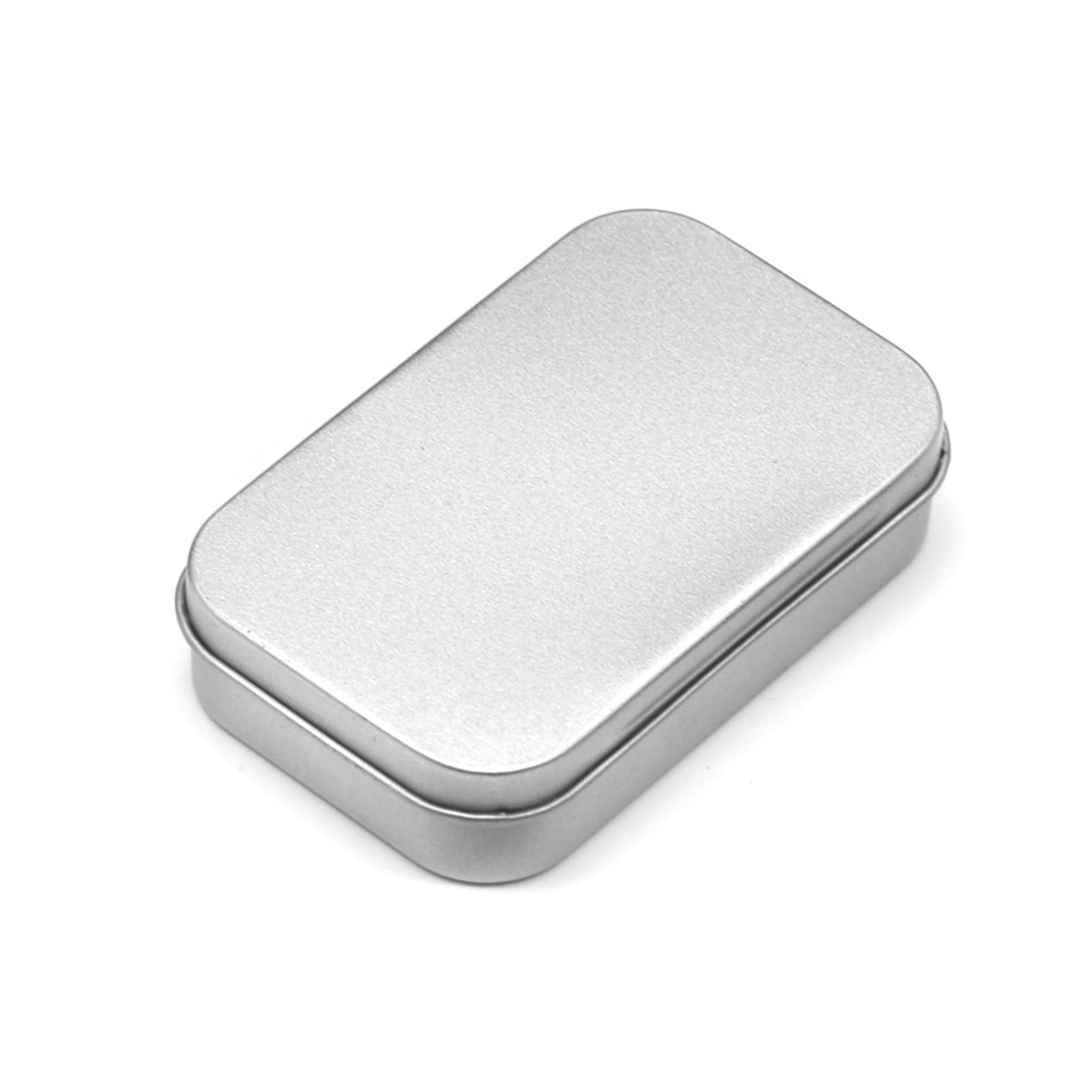 Metal Rectangular Empty Mini Tin Box, Small Tinplate Push Candy Pill Case Bin, Hinged Storage Organizer Box for Crafts – view 8