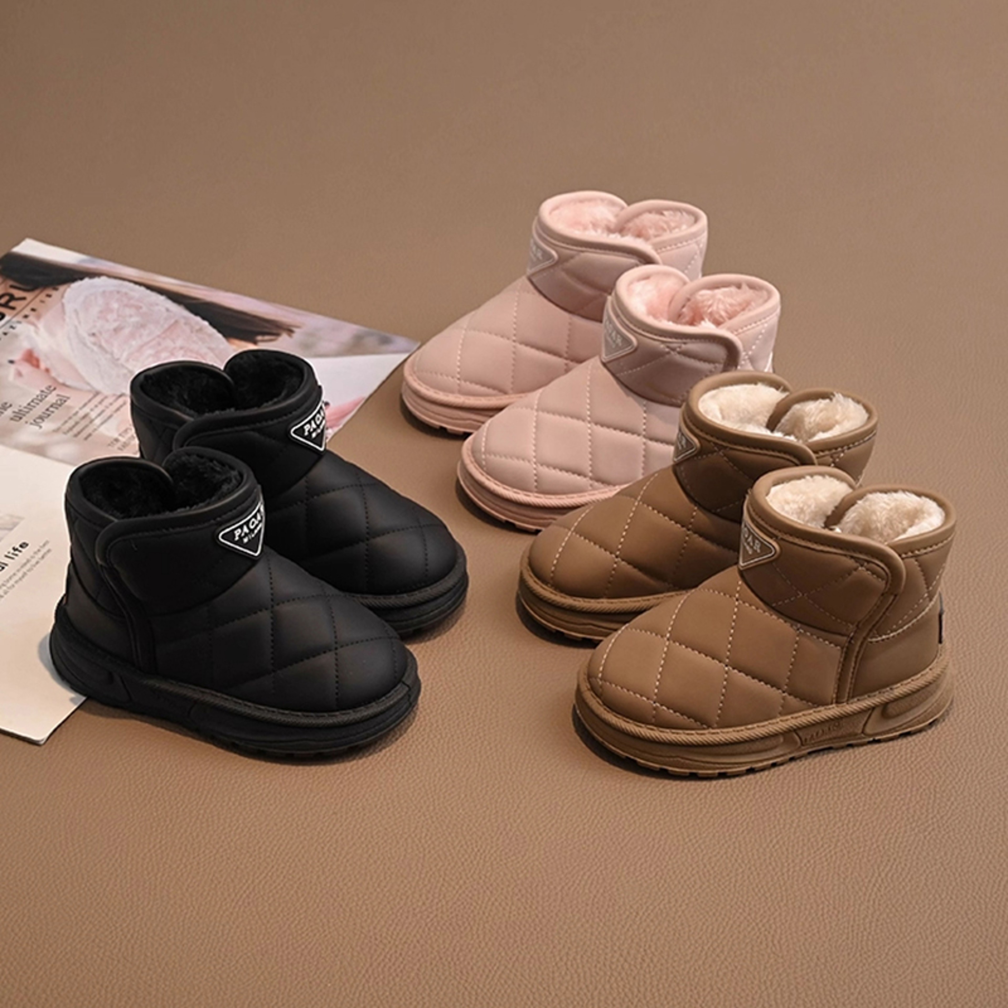Kids Winter Snow Boots, Cute Warm Anti Slip Shoes for Boys Girls, Children Plush Short Boot Sneakers Fashion – view 4