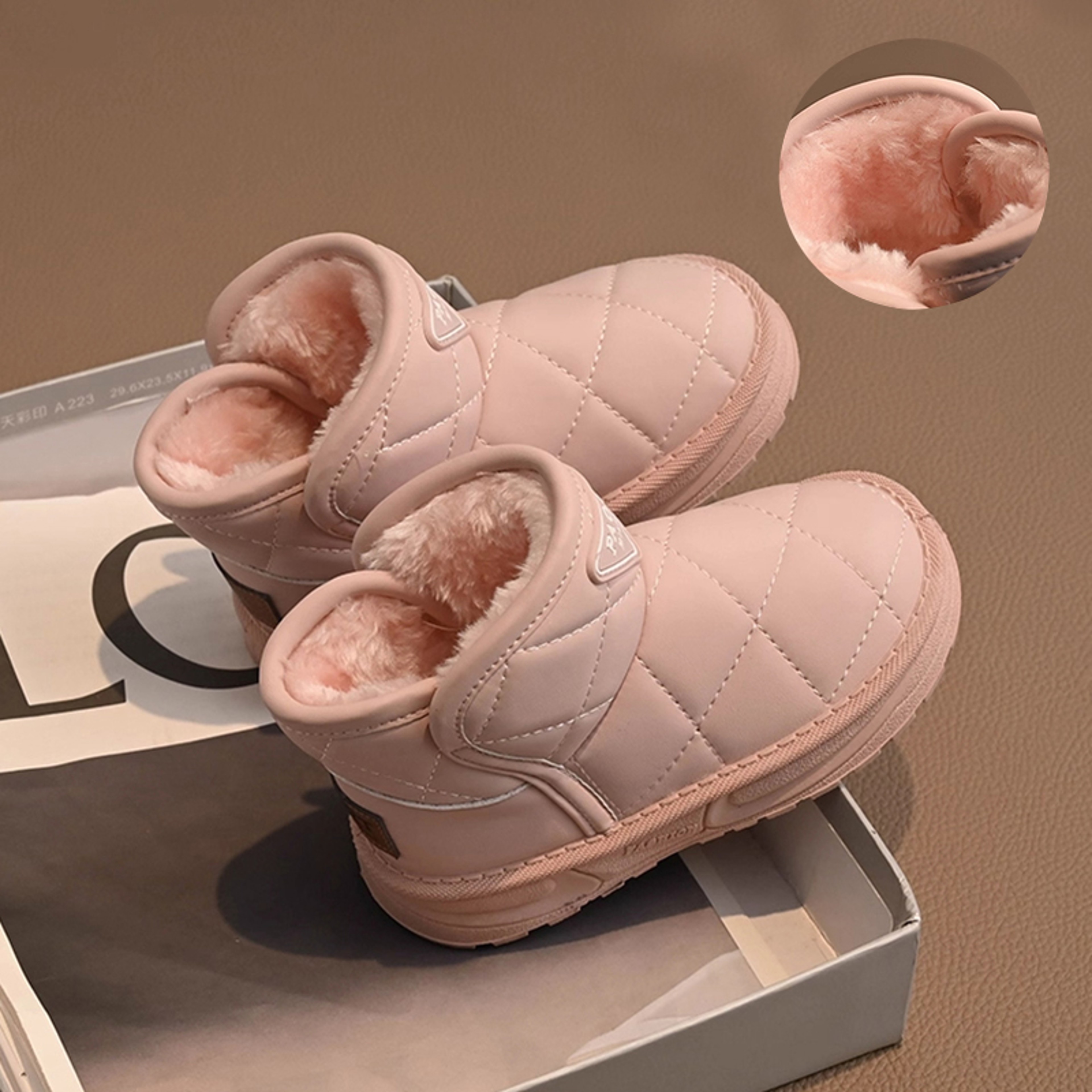 Kids Winter Snow Boots, Cute Warm Anti Slip Shoes for Boys Girls, Children Plush Short Boot Sneakers Fashion – view 5
