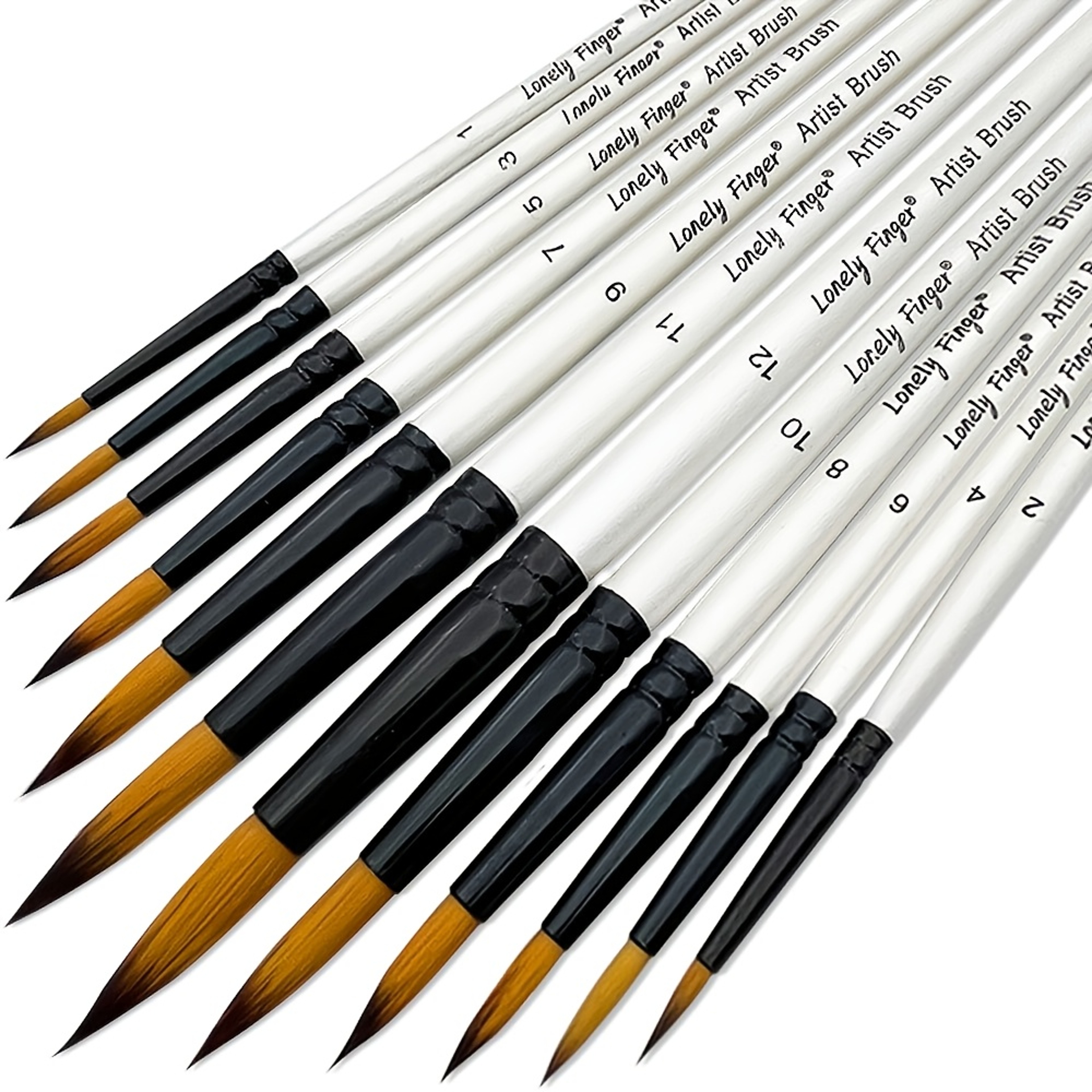 Professional Round Artist Paint Brushes Set, Pointed Tip Nylon Hair, Watercolor Brush For Acrylic Painting – view 10