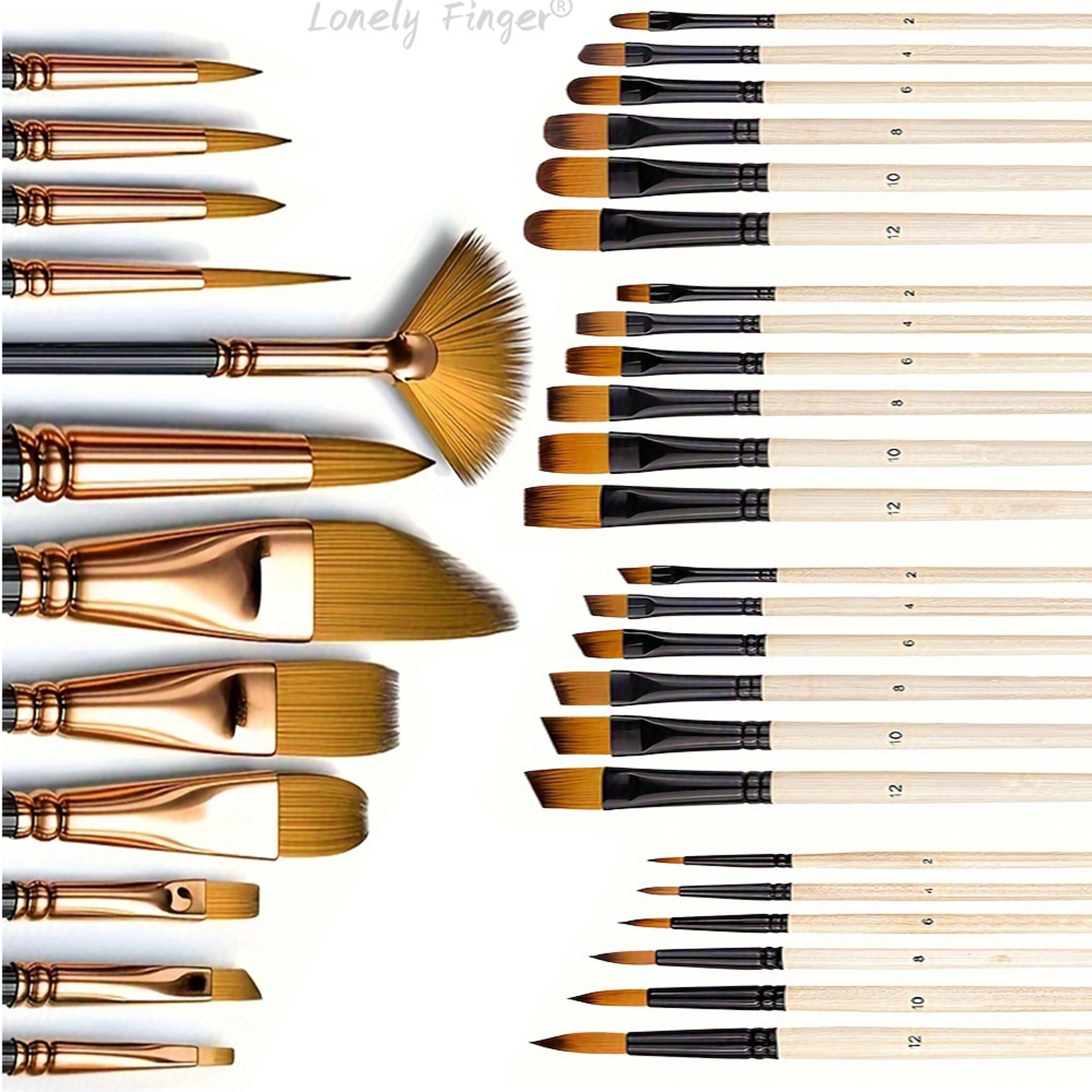 Mix Paint Brush Set Nylon Hair Brushes for Acrylic, Oil, Gouache, Body, Face, Nail Art, Kids and Adults – view 7