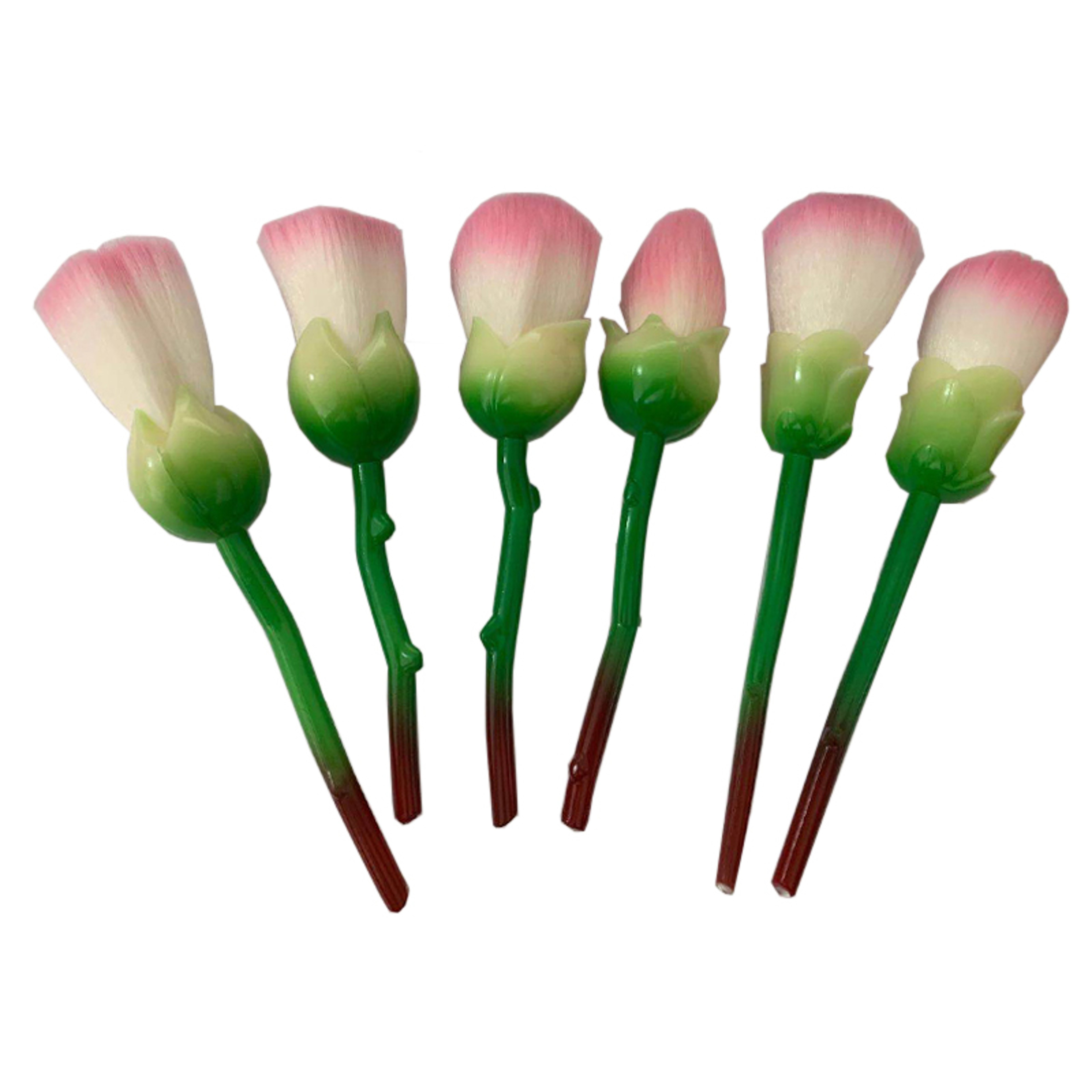 6pcs Rose Flower Makeup Brush Set, Professional Face Foundation Colour Powder Eye Shadow Cosmetic Blush Brushes – view 7