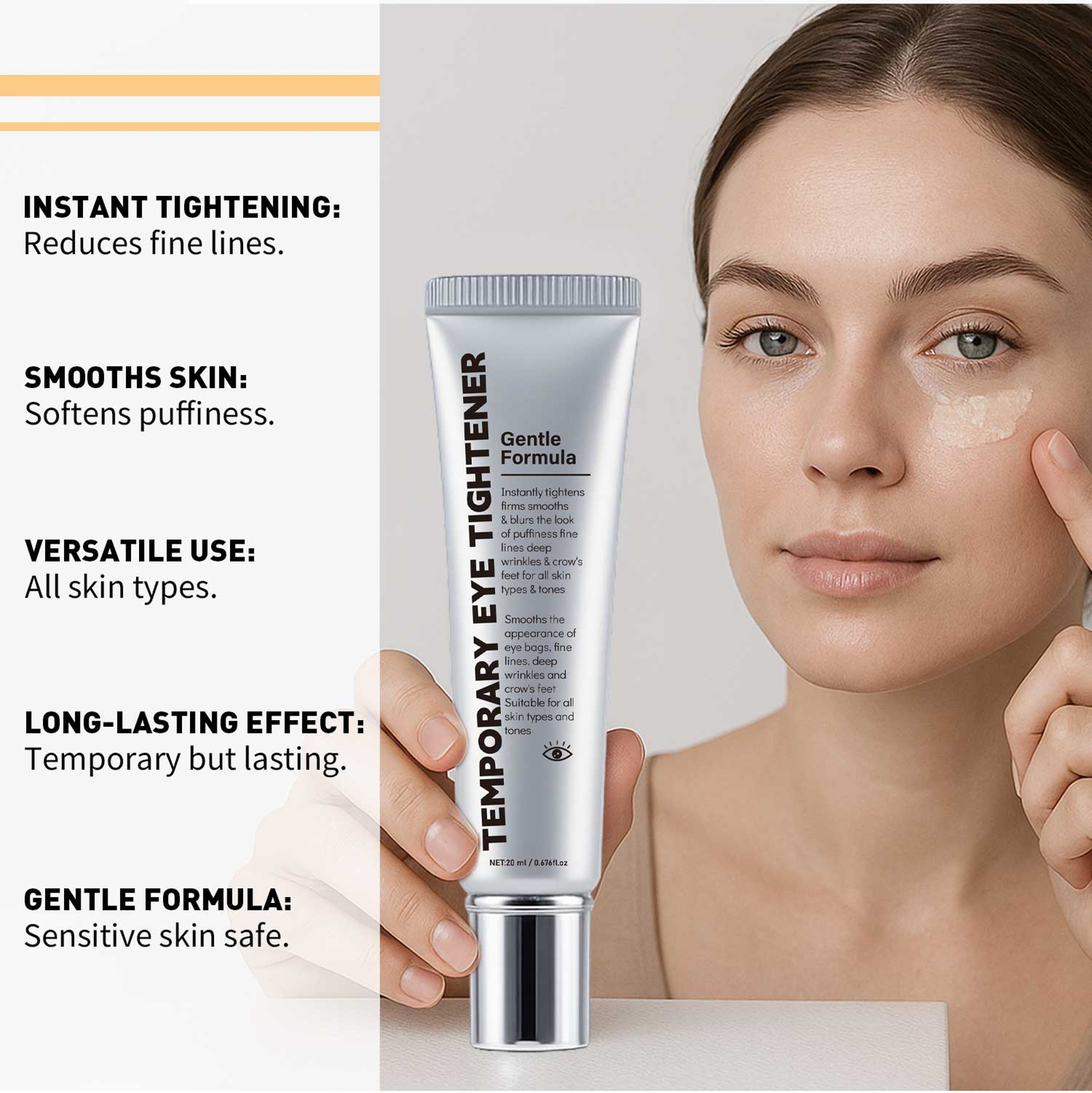 Instant Eye Firming Cream 20ML, Temporary Eye Tightener, Smooth Fine Line Facial Makeup Primer, Gentle Eye Care – view 4