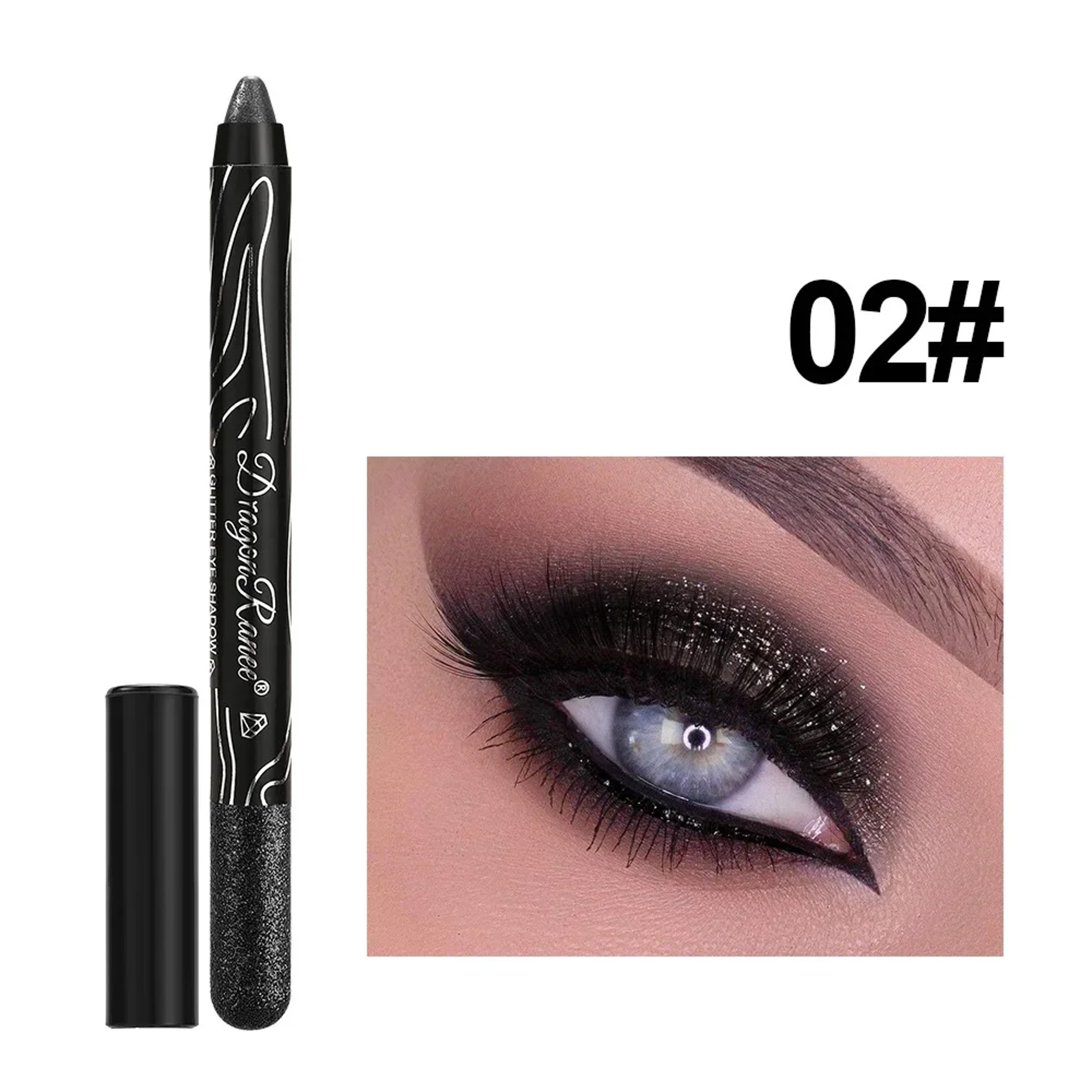 Glitter Metallic Purple Eyeshadow Pencil, Silkworm Liner Pen Highlighter, Long Lasting Gold Blue Cream Eye Shadow Stick – view 12