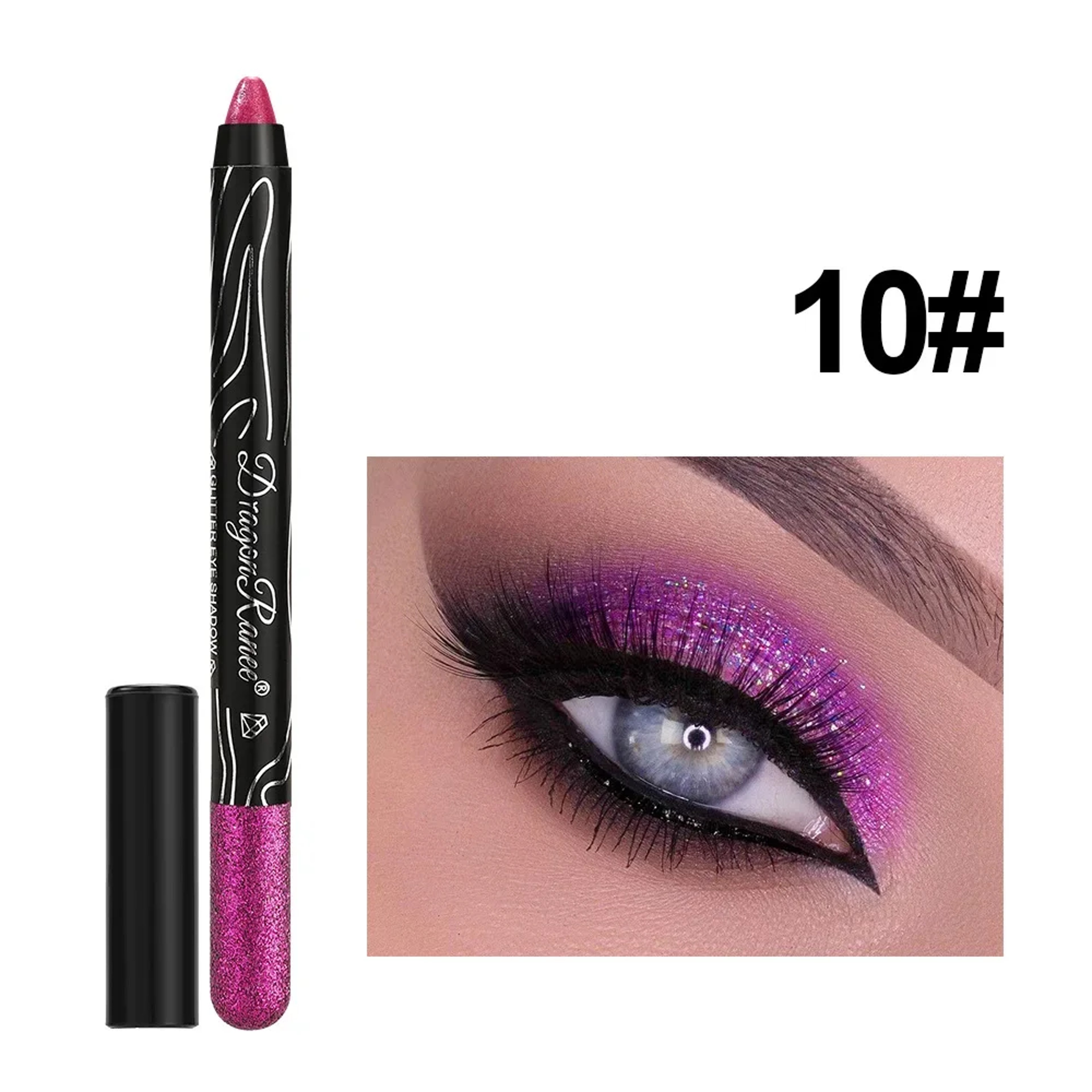 Glitter Metallic Purple Eyeshadow Pencil, Silkworm Liner Pen Highlighter, Long Lasting Gold Blue Cream Eye Shadow Stick – view 17