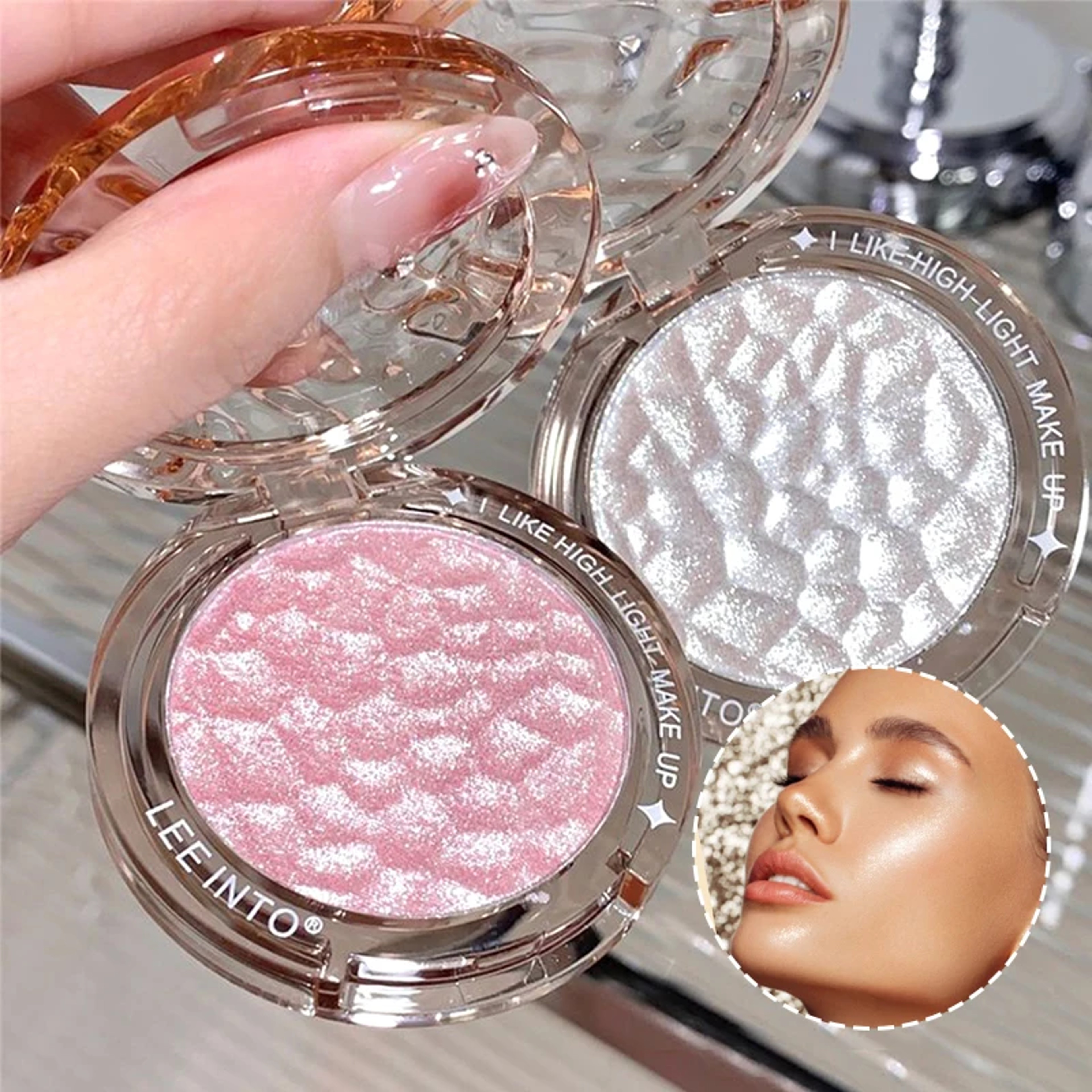 Glitter Highlight Contour Palette High Gloss Powder Natural Gloss Contour Concealer LongLasting Lig 5