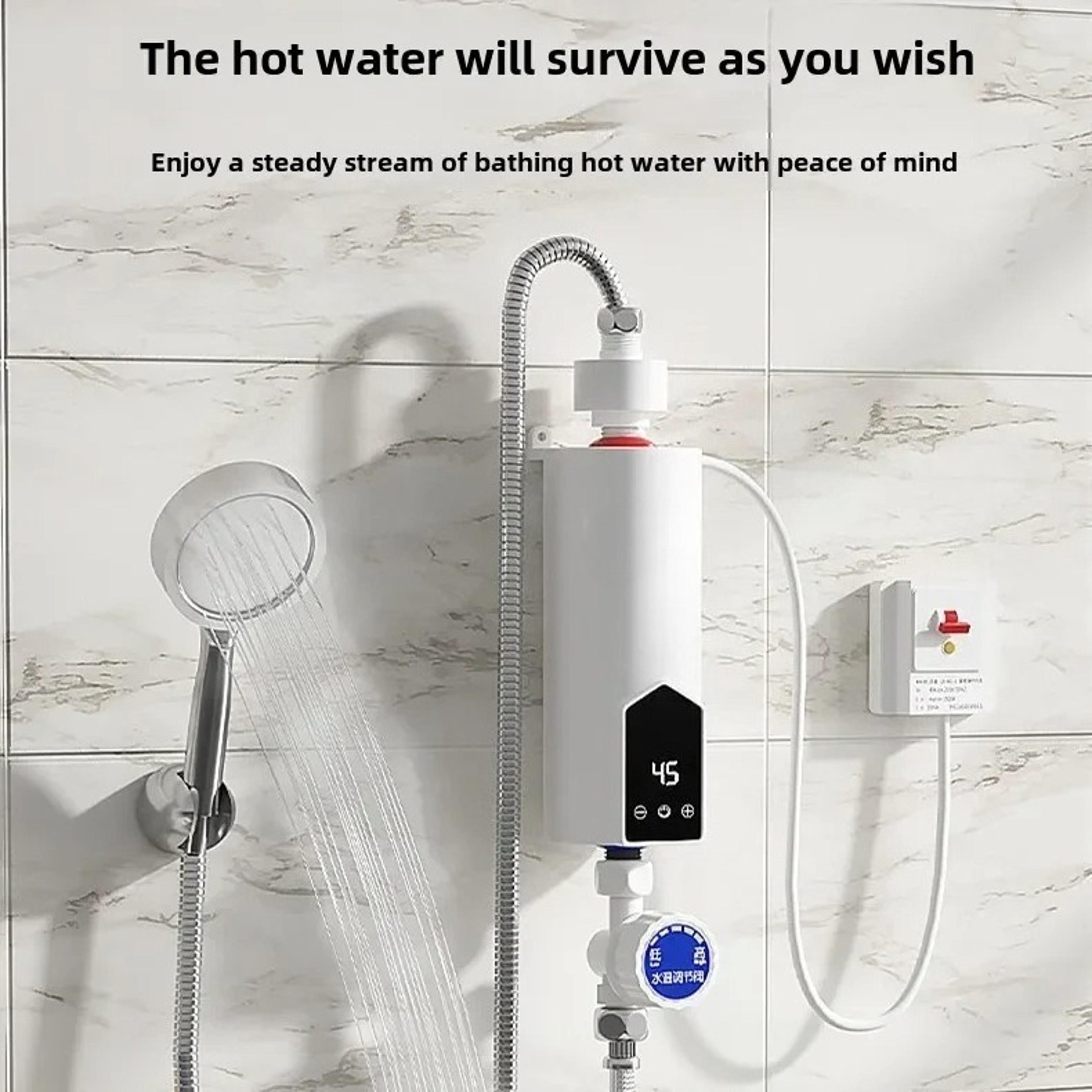 Instant Water Heater, Portable Electric Heater for On-Demand Hot Water in Bathroom Shower, Home Kitchen – view 3