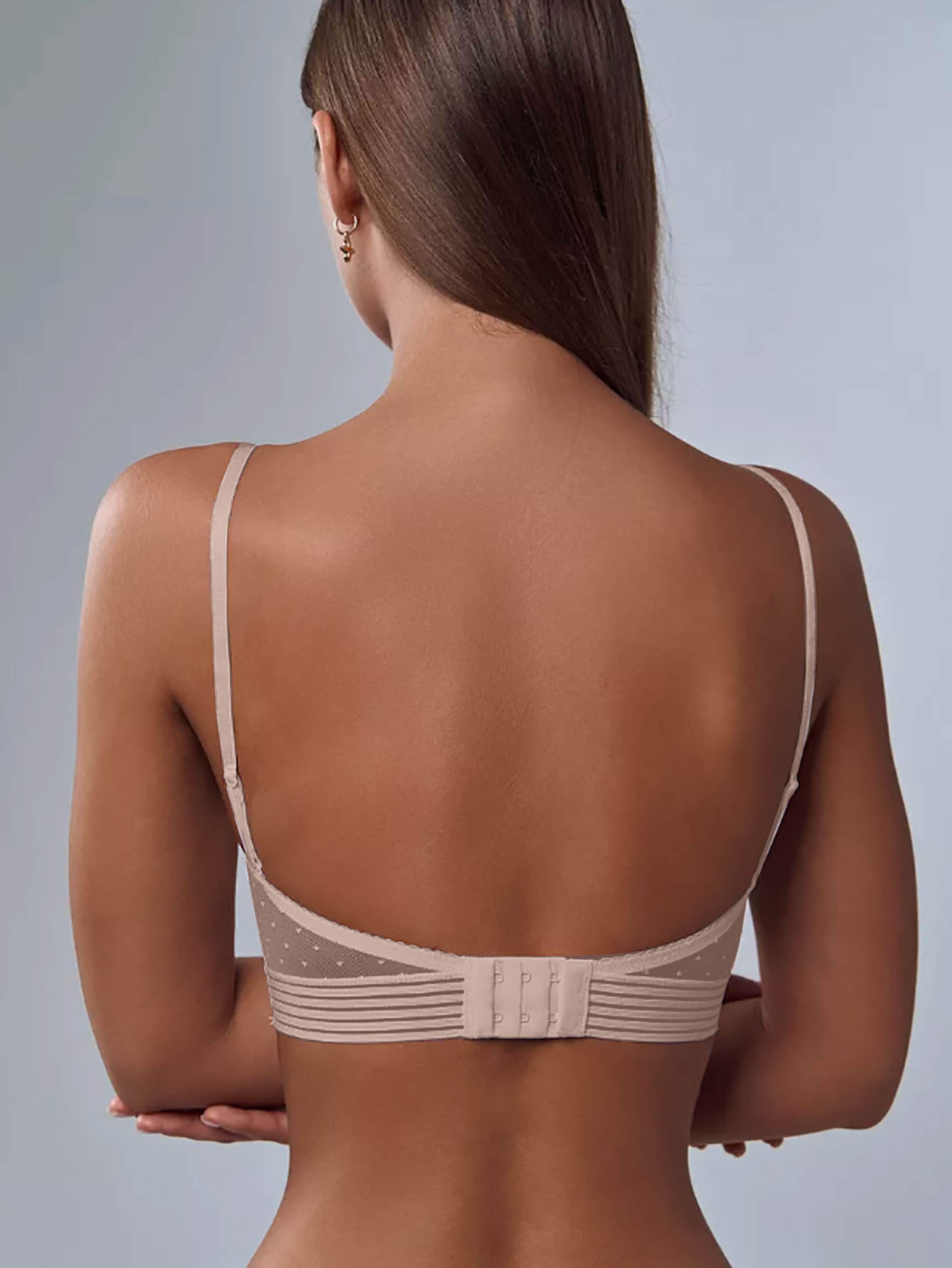 Sexy Lace U-Shaped Backless Bra for Women, No Steel Rings Ultra-Thin Invisible Sticky Bra with Beautiful Back Design – view 5