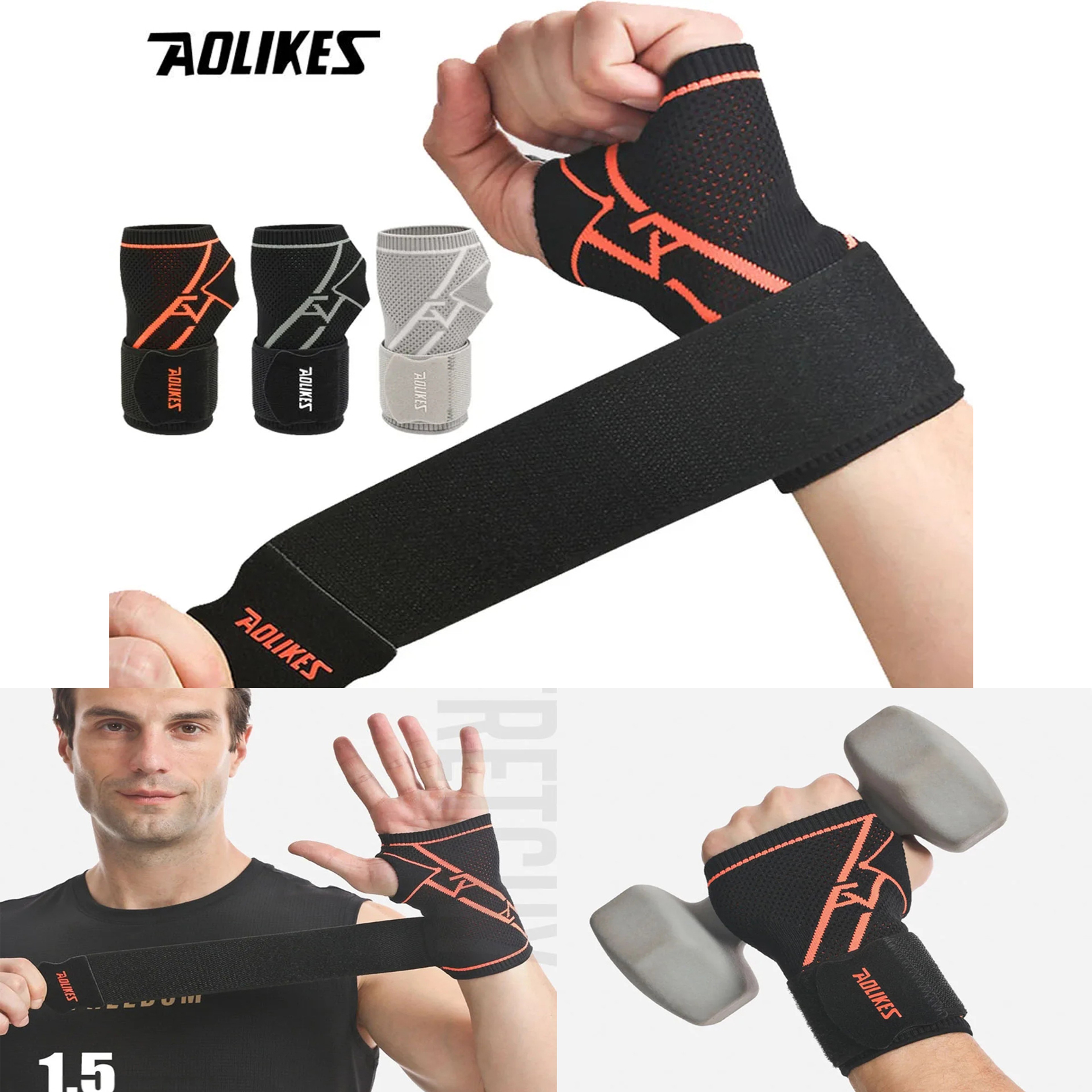 Elastic Sports Wristband Hand Brace, Wrist Protector, Wrist Guard Support, Arthritis Gloves Sprain Band – view 1