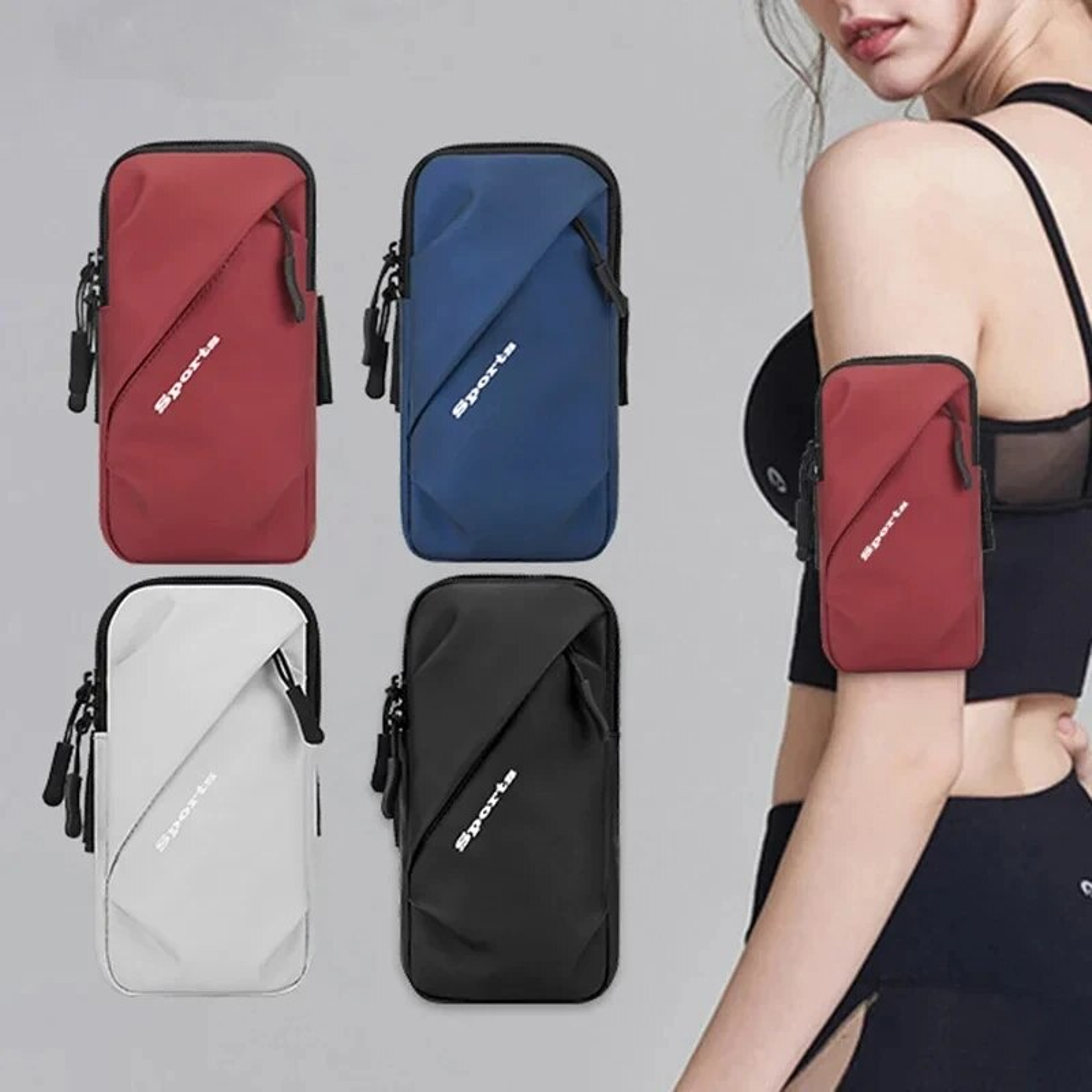PU Sports Armband Phones Arm Bag, Running Phone Holder Jogging Bags for iPhone, Samsung Universal Waterproof Running – view 1