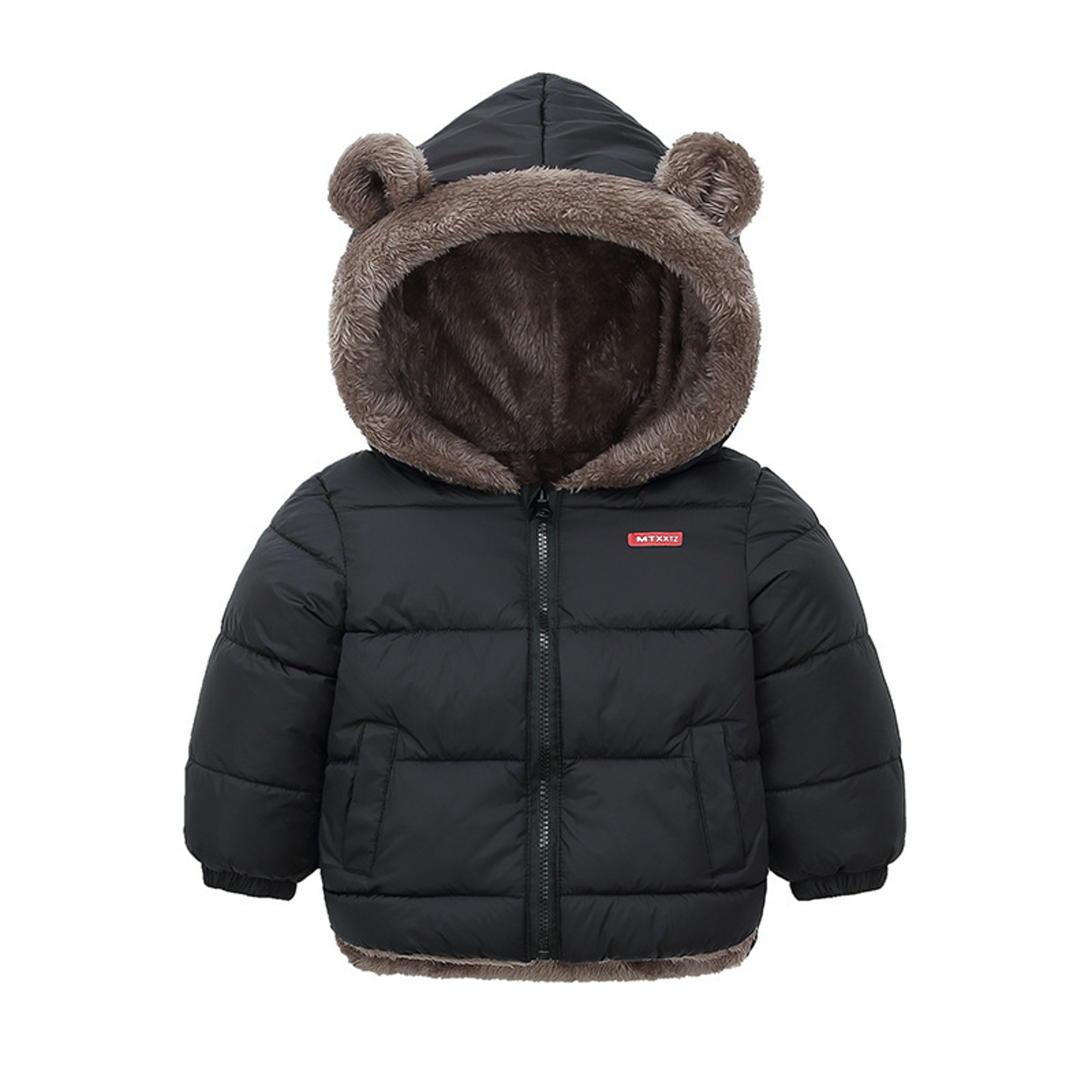 Reversible Baby Winter Coat Cartoon Hooded Plus Velvet, Baby Boys Fleece Jacket, Newborn Outerwear Toddler Girl Parkas – view 7